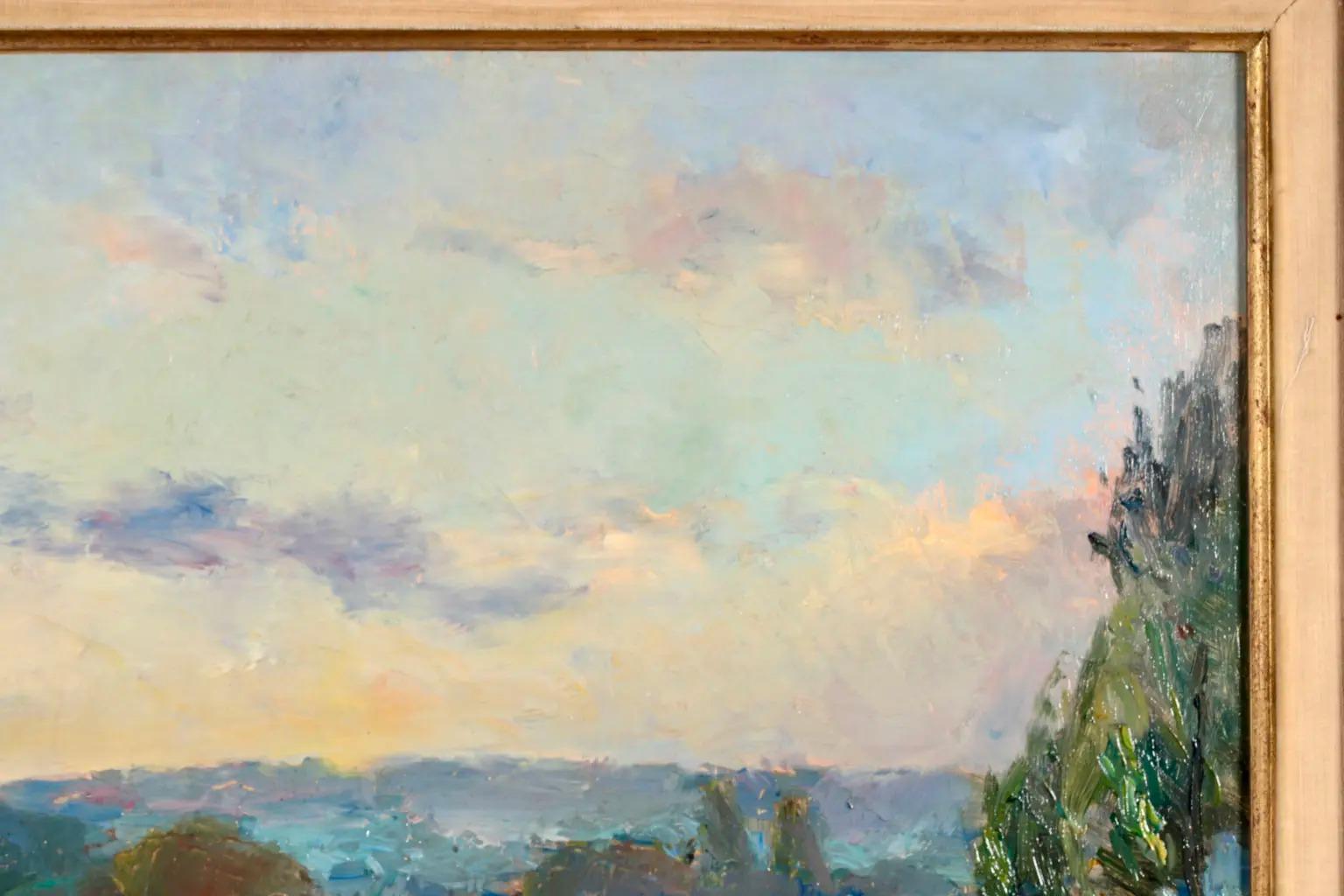 On The Seine – Postimpressionistische Landschaft Ölgemälde von Albert Charles Lebourg im Angebot 2