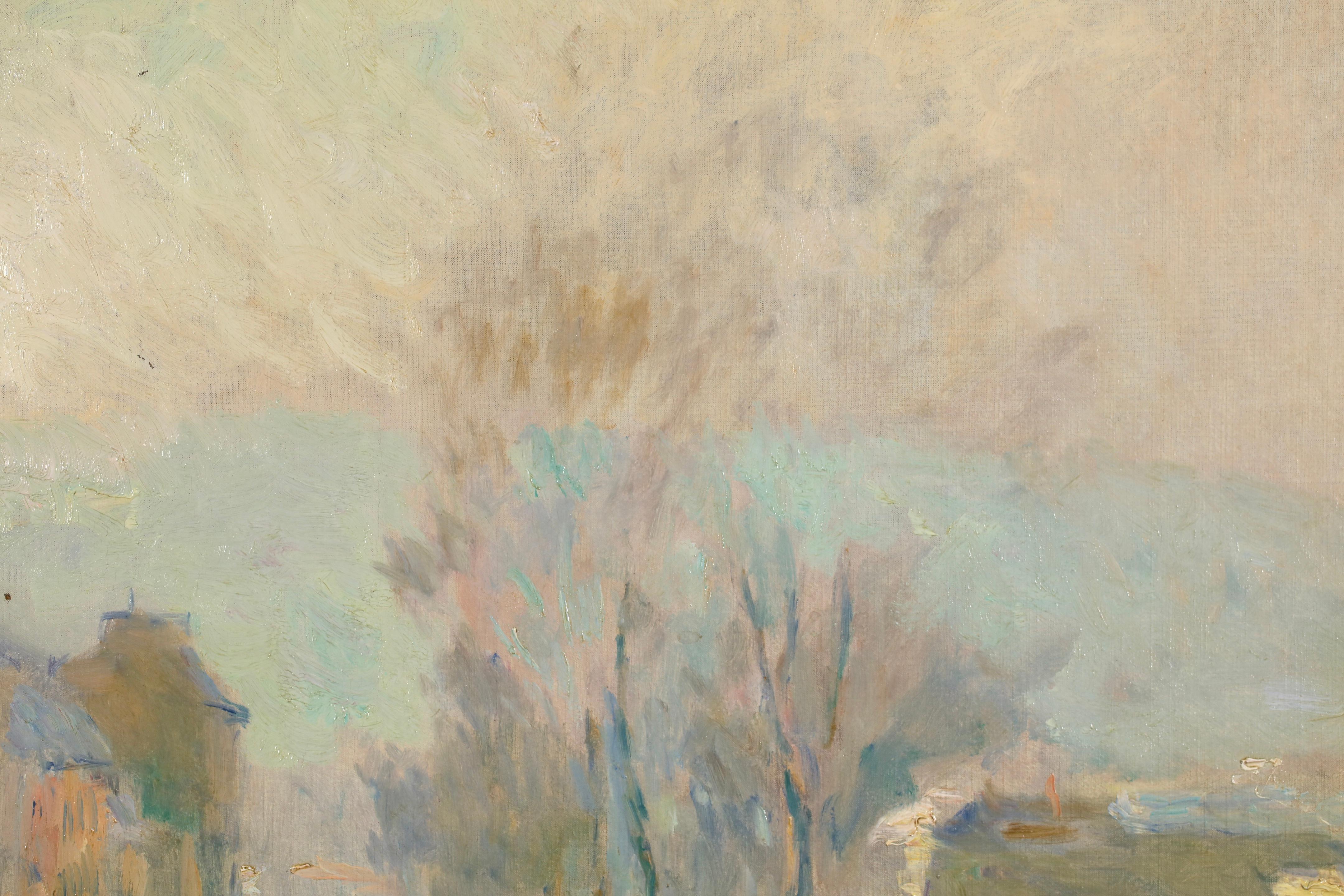 Rouen - Hiver - Postimpressionistische Landschaft Öl von Albert Charles Lebourg im Angebot 9