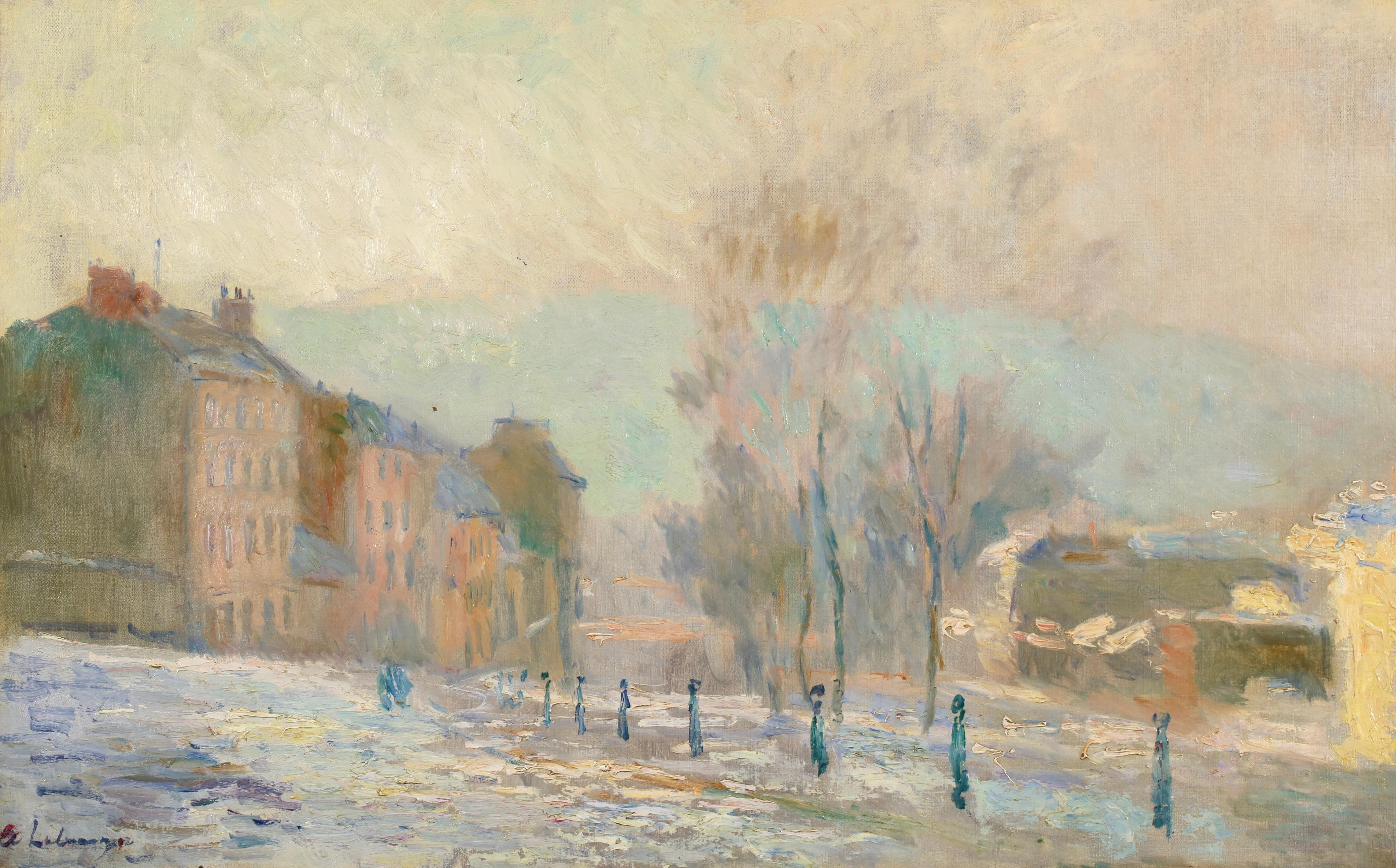 Rouen - Hiver - Postimpressionistische Landschaft Öl von Albert Charles Lebourg im Angebot 13