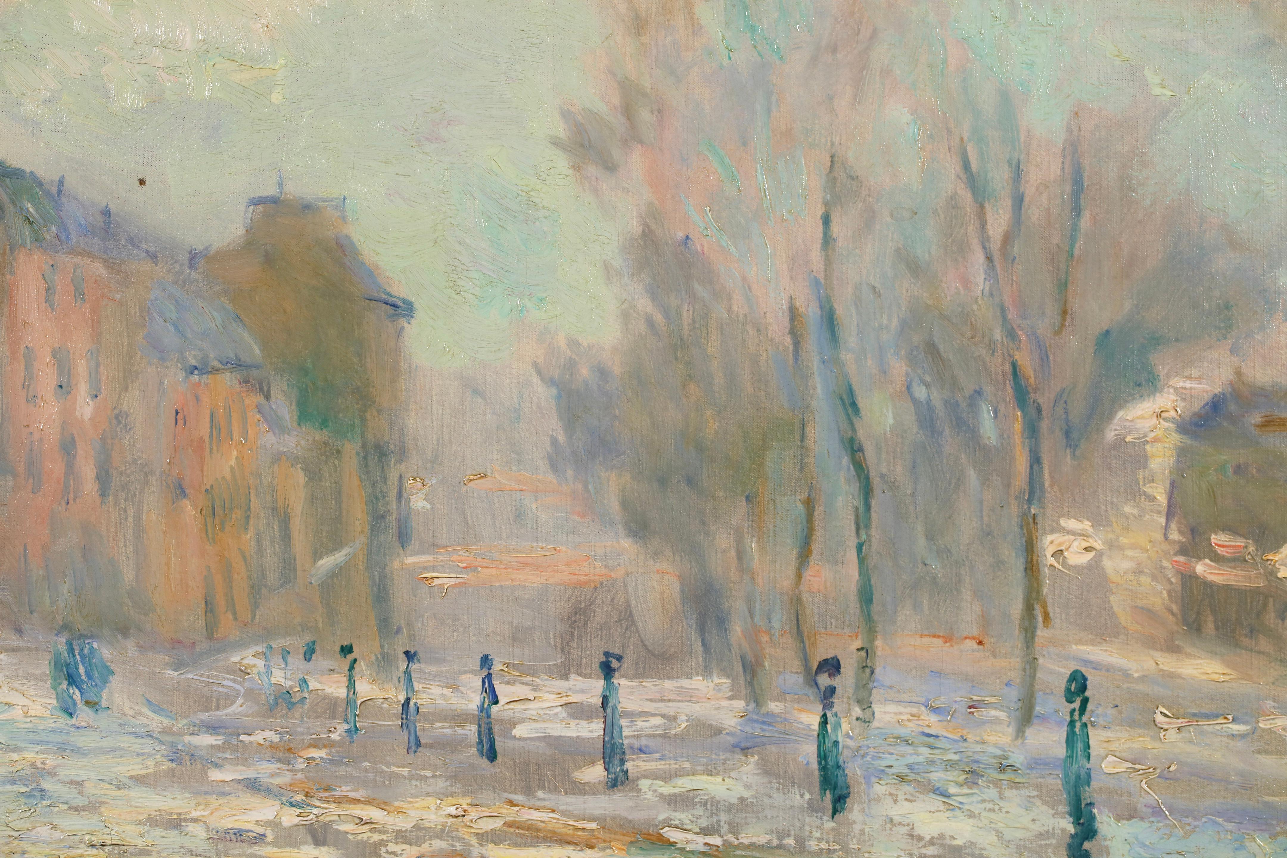 Rouen - Hiver - Postimpressionistische Landschaft Öl von Albert Charles Lebourg im Angebot 1