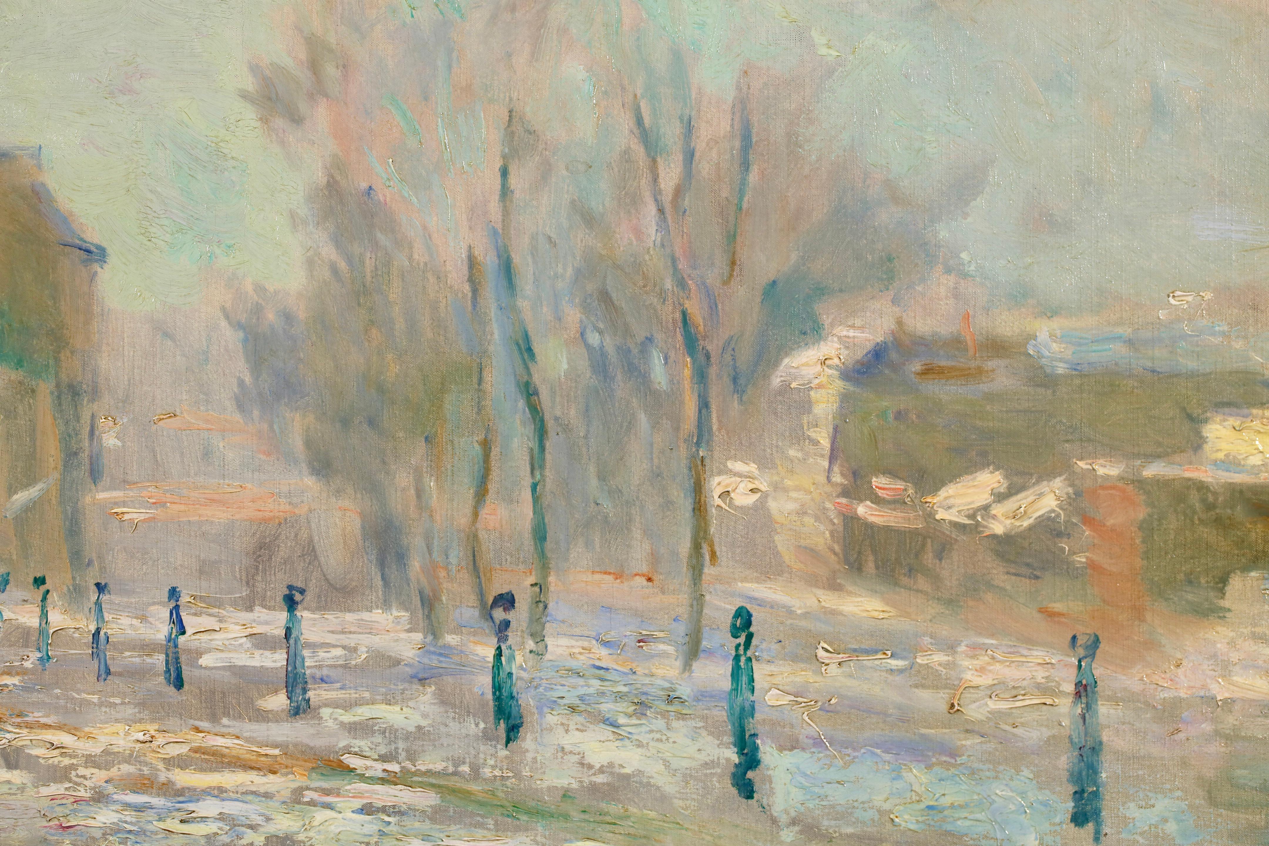 Rouen - Hiver - Postimpressionistische Landschaft Öl von Albert Charles Lebourg im Angebot 3