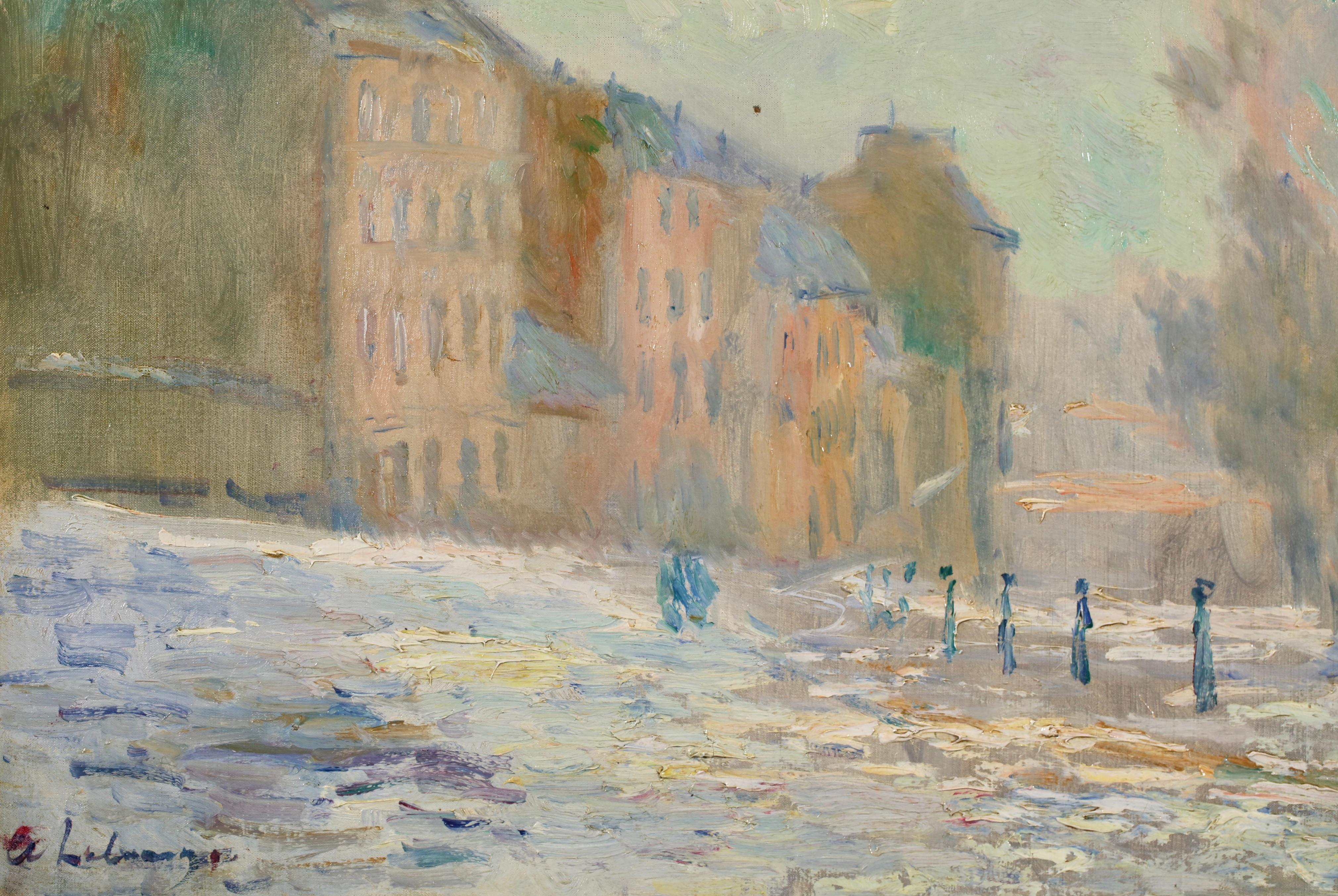 Rouen - Hiver - Postimpressionistische Landschaft Öl von Albert Charles Lebourg im Angebot 5