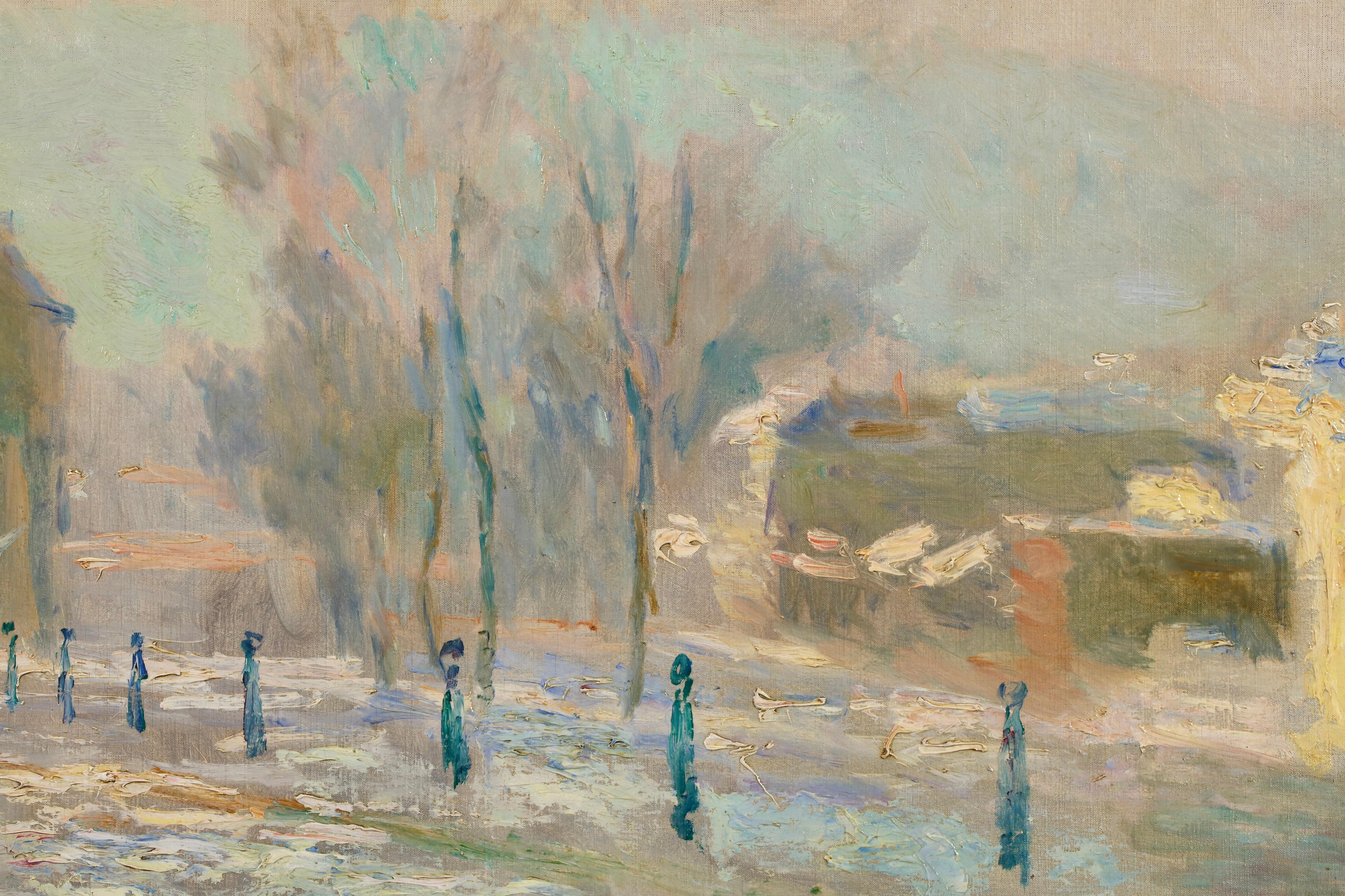 Rouen - Hiver - Postimpressionistische Landschaft Öl von Albert Charles Lebourg im Angebot 7