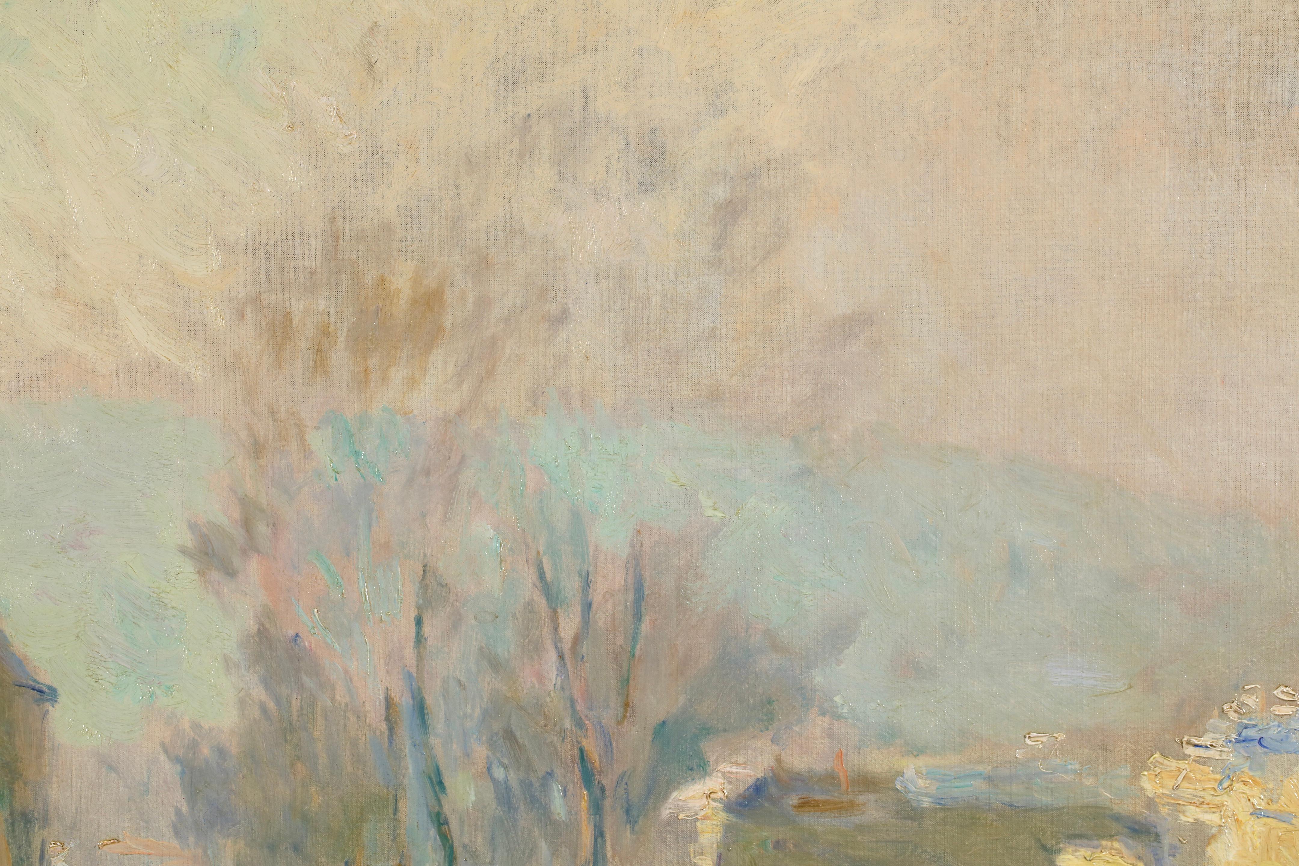 Rouen - Hiver - Postimpressionistische Landschaft Öl von Albert Charles Lebourg im Angebot 8