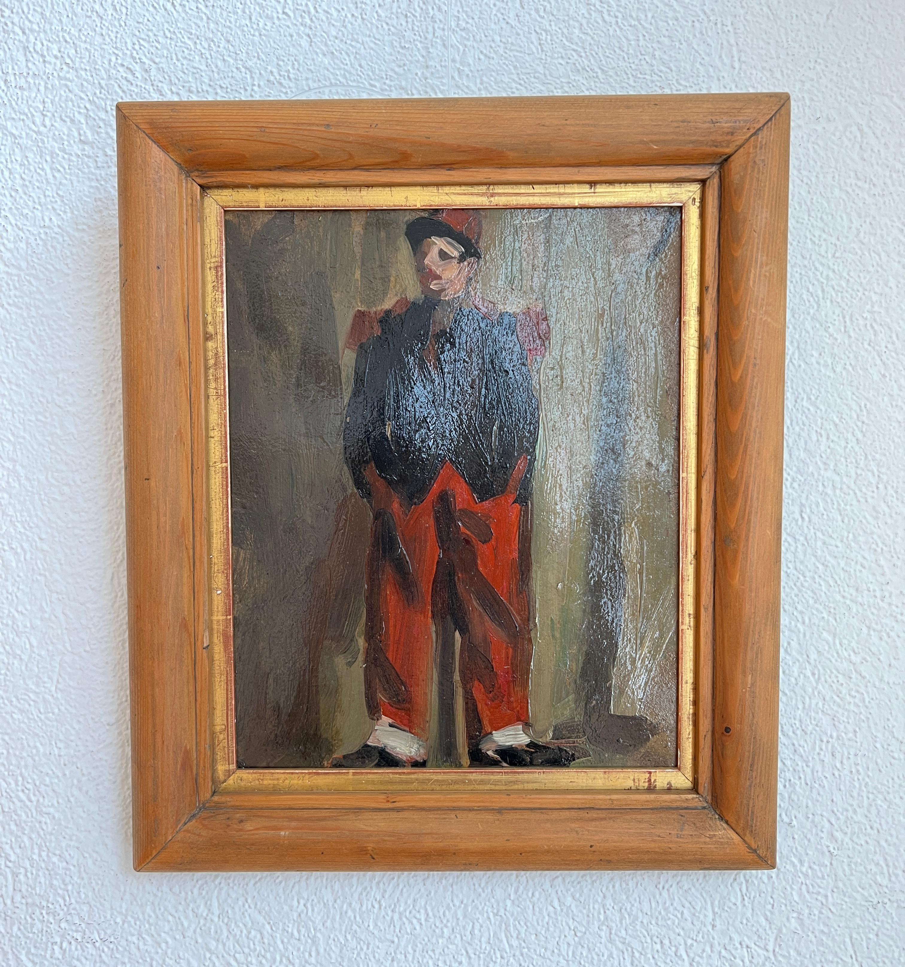 Officer in costume - Painting by Albert Chavaz