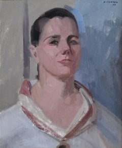 Porträt einer Frau mit einem Valais-Kopftuch