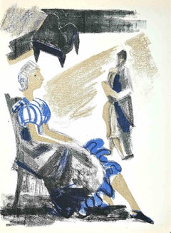El Pianista - Litografía original de Albert Chavaz - 1947