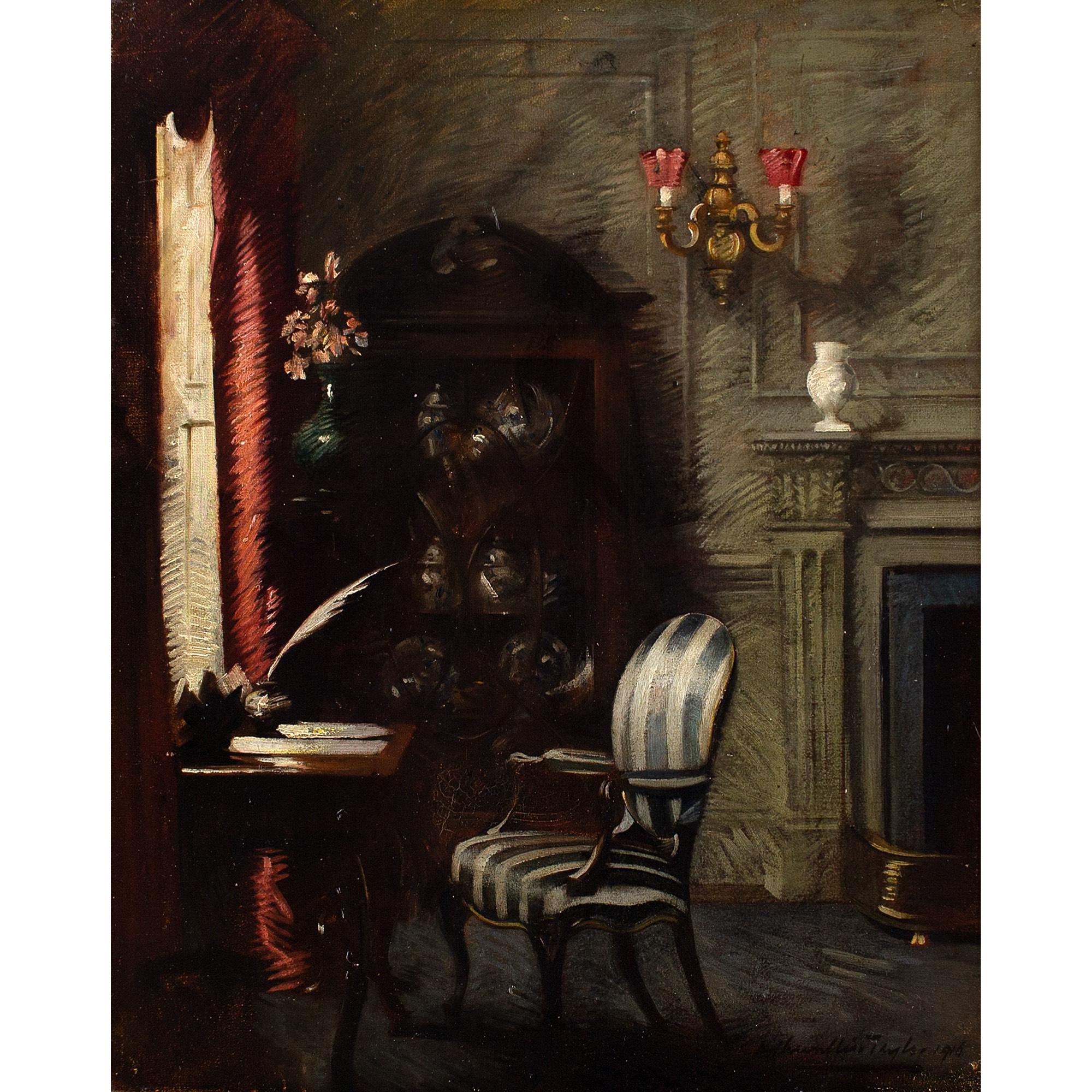 Albert Chevallier Tayler, The Study, Oil Painting 1