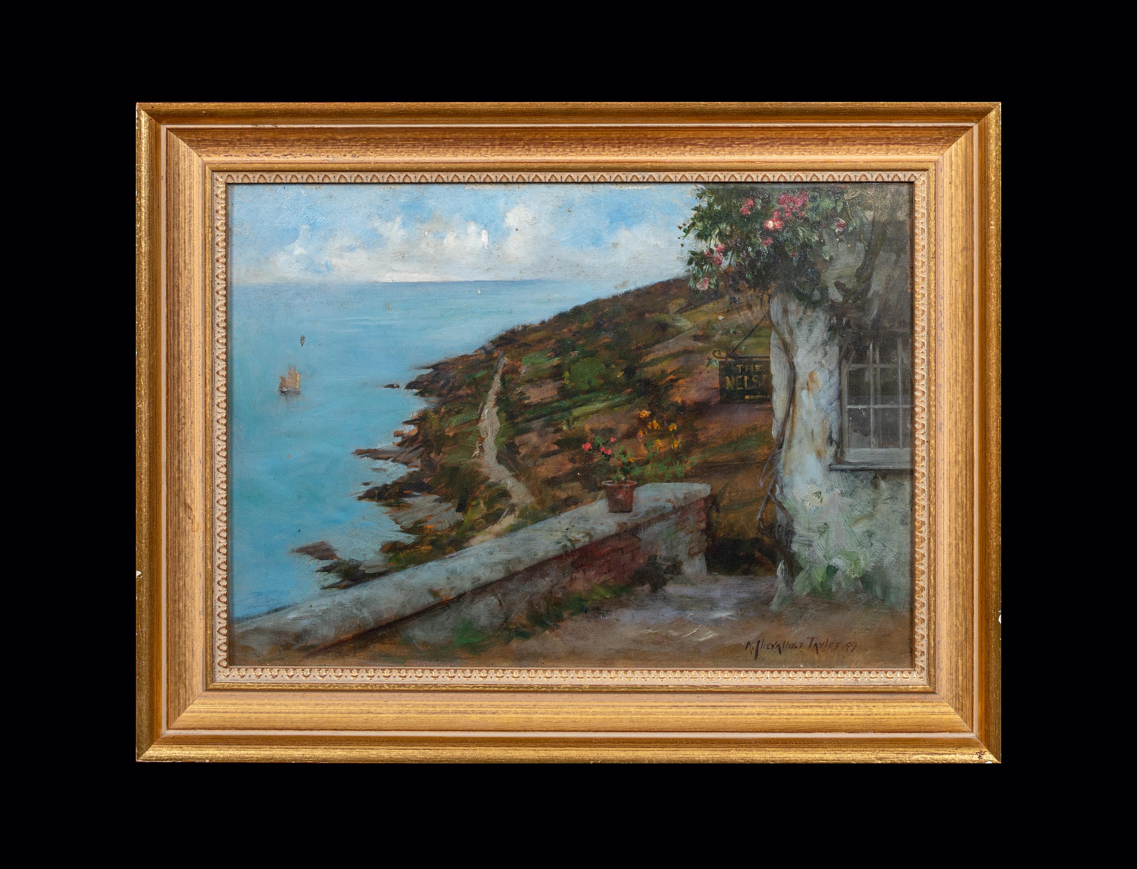 View Of The Coast, Cornwall, dated 1899 - Painting by Albert Chevallier Tayler