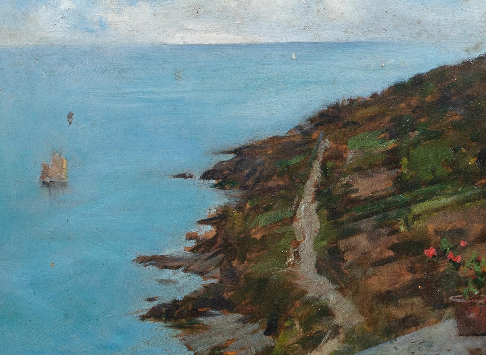 Vista de la costa, Cornualles, fechada en 1899 en venta 3