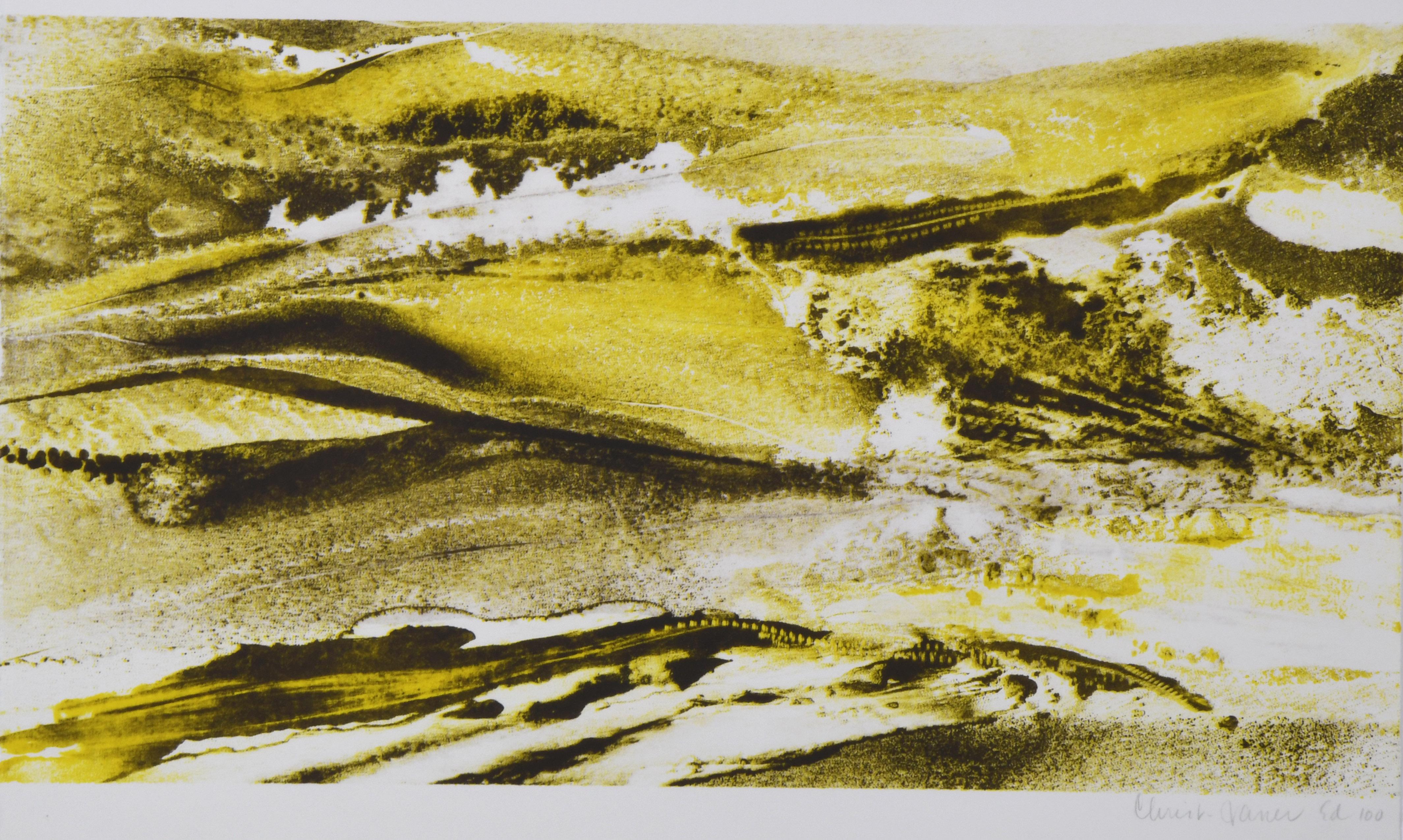 Landforms #50 Lithograph, American Modern, Signed, 1969, 11x20 in