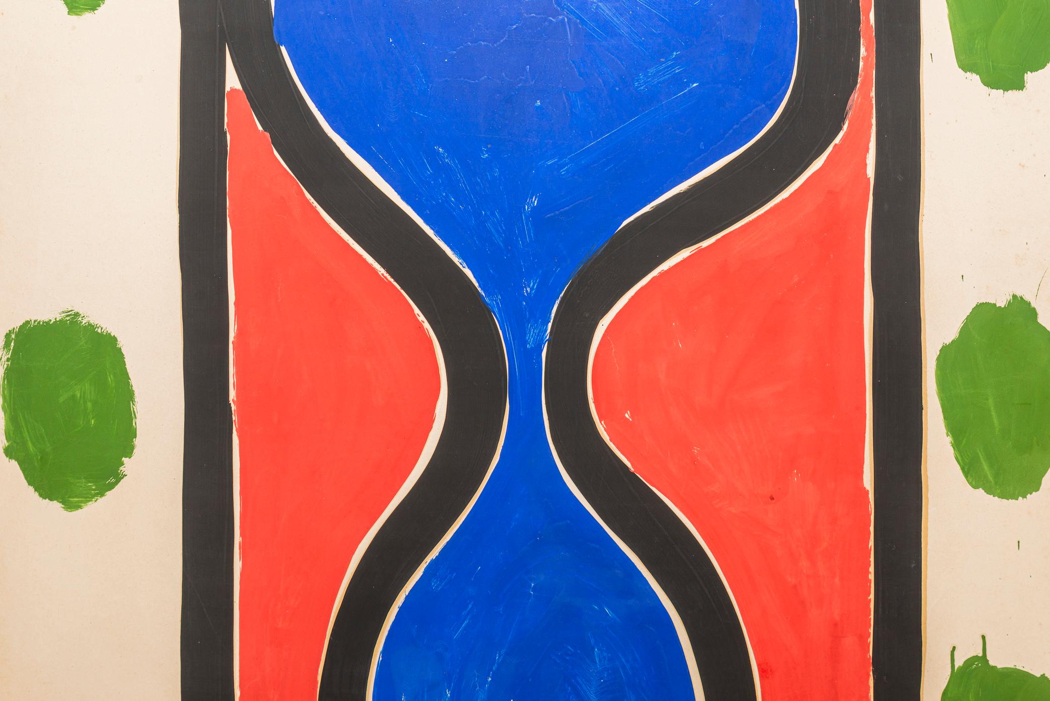 Mid-Century Modern Albert Chubac, Important Painting, France, circa 1970 For Sale