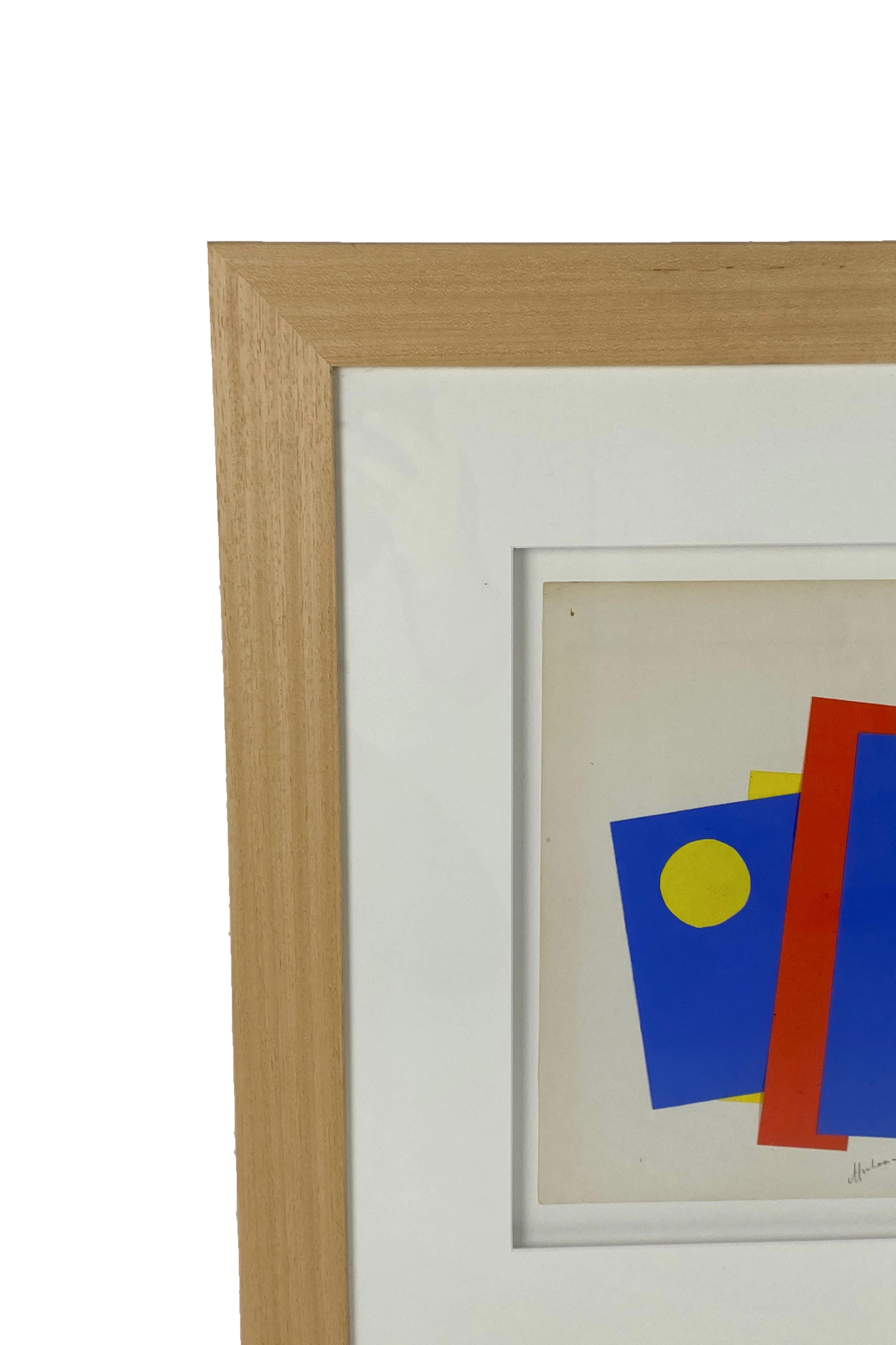 Albert Chubac Collage
Signed.
Framed.
Midcentury abstract modern,
circa 1950, France.
Very good vintage condition.
Albert Chubac was born in 1925 in Geneva, Switzerland. After graduating from l'Ecole des Beaux Arts in 1947, he lived in and