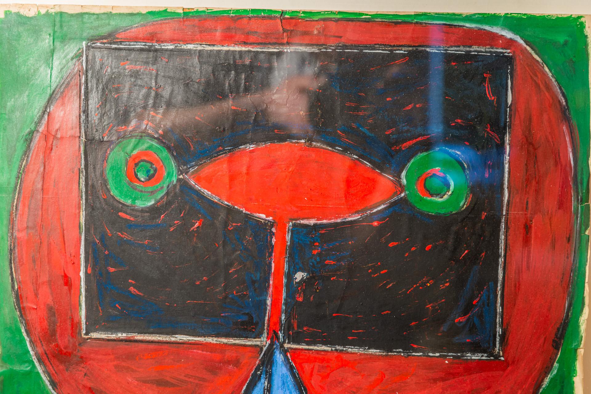 Albert Chubac (1925-20008),Composition, 
Acrylique sur papier représentant un personnage abstrait, 
Timbre d'atelier en bas à droite, 
Encadré, 
vers 1960, France. 

Mesures : Largeur 50 cm, Hauteur 65 cm.

Albert Chubac est né à Genève en 1920.