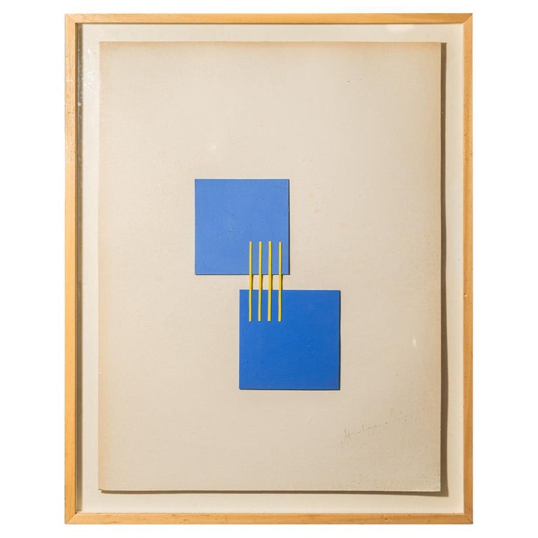 Albert Chubac, Composition, Mixed Media on Paper, circa 1980, France For Sale