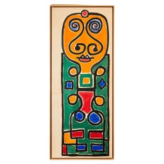 Albert Chubac, Composición, Técnica mixta sobre papel, Estampado, hacia 1960, Francia.