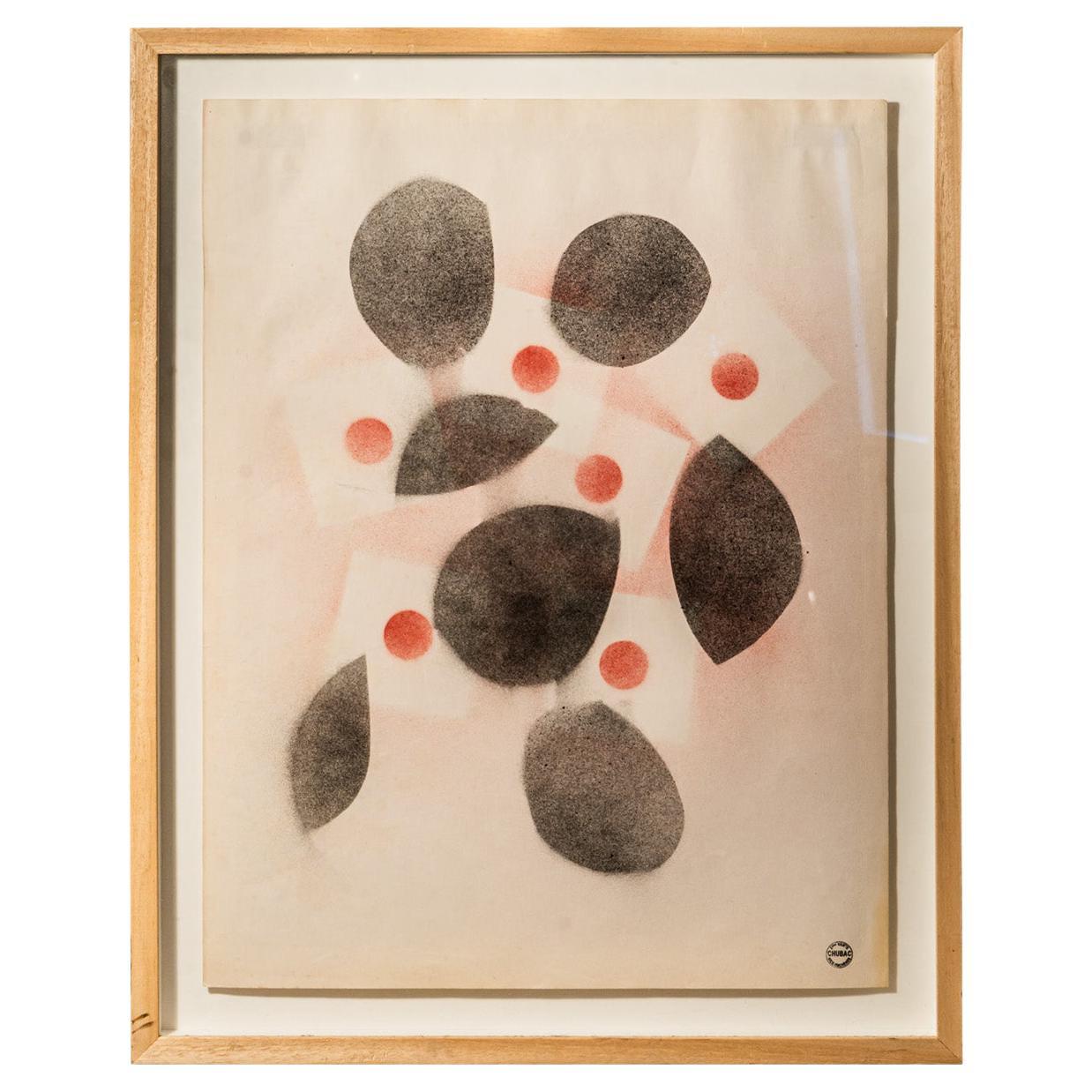 Albert Chubac, Composition, Spray Paint and Stencils, circa 1960, France For Sale
