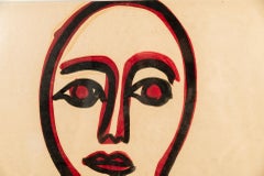 Albert Chubac, Painting, Mixed-Media on Paper, France, circa 1965