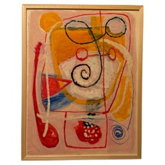Albert Chubac Painting, Mixed-media on paper, signed,  circa 1960, France.
