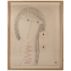 Albert Chubac Painting, Mixed-Media on Paper, Signed, circa 1970
