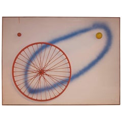 Albert Chubac Painting on Canvas, Airbrush, Iron and Wood, 1964
