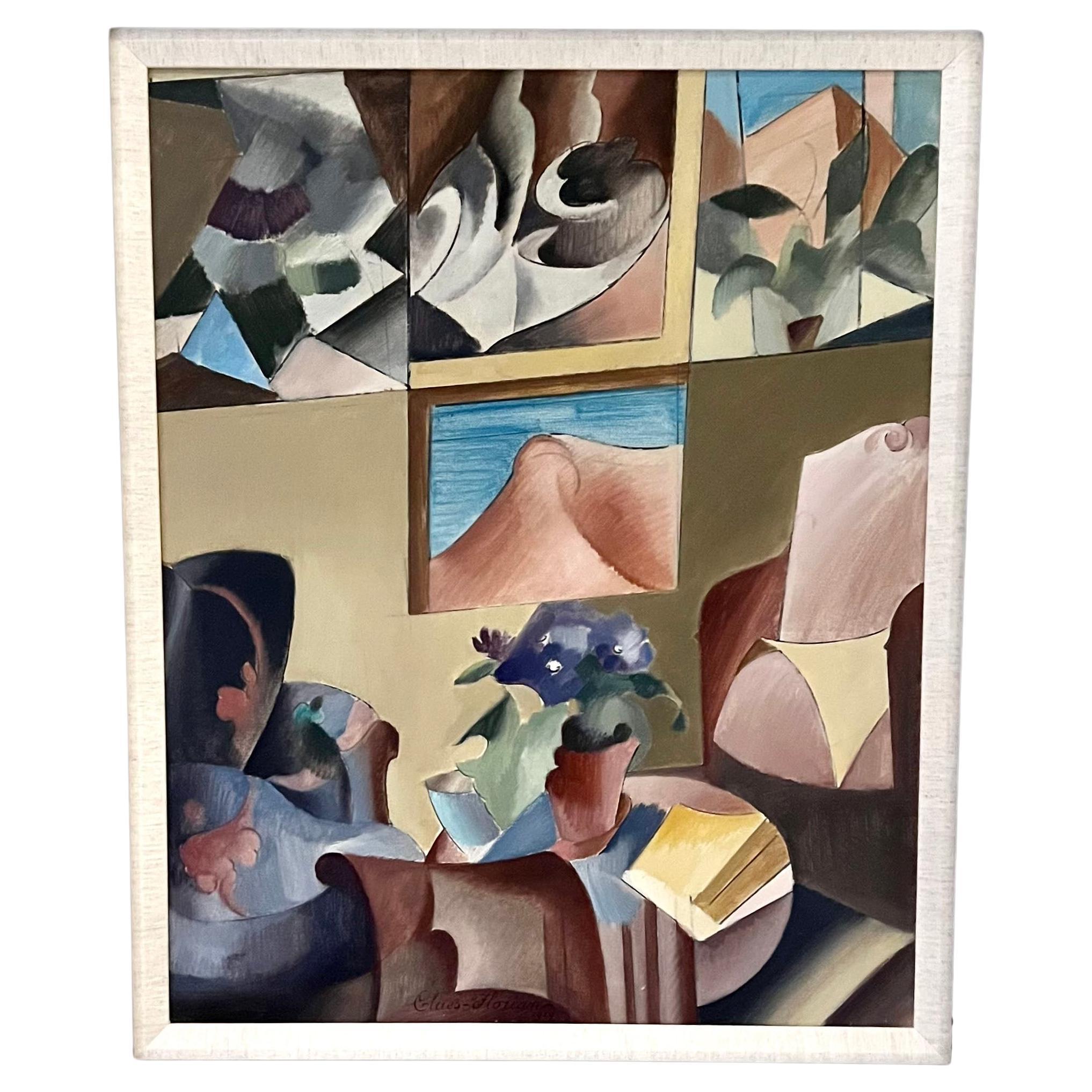 Albert Claes-Thobois (Belgian 1883-1945) Oil on Canvas "Atelier Cubisant"