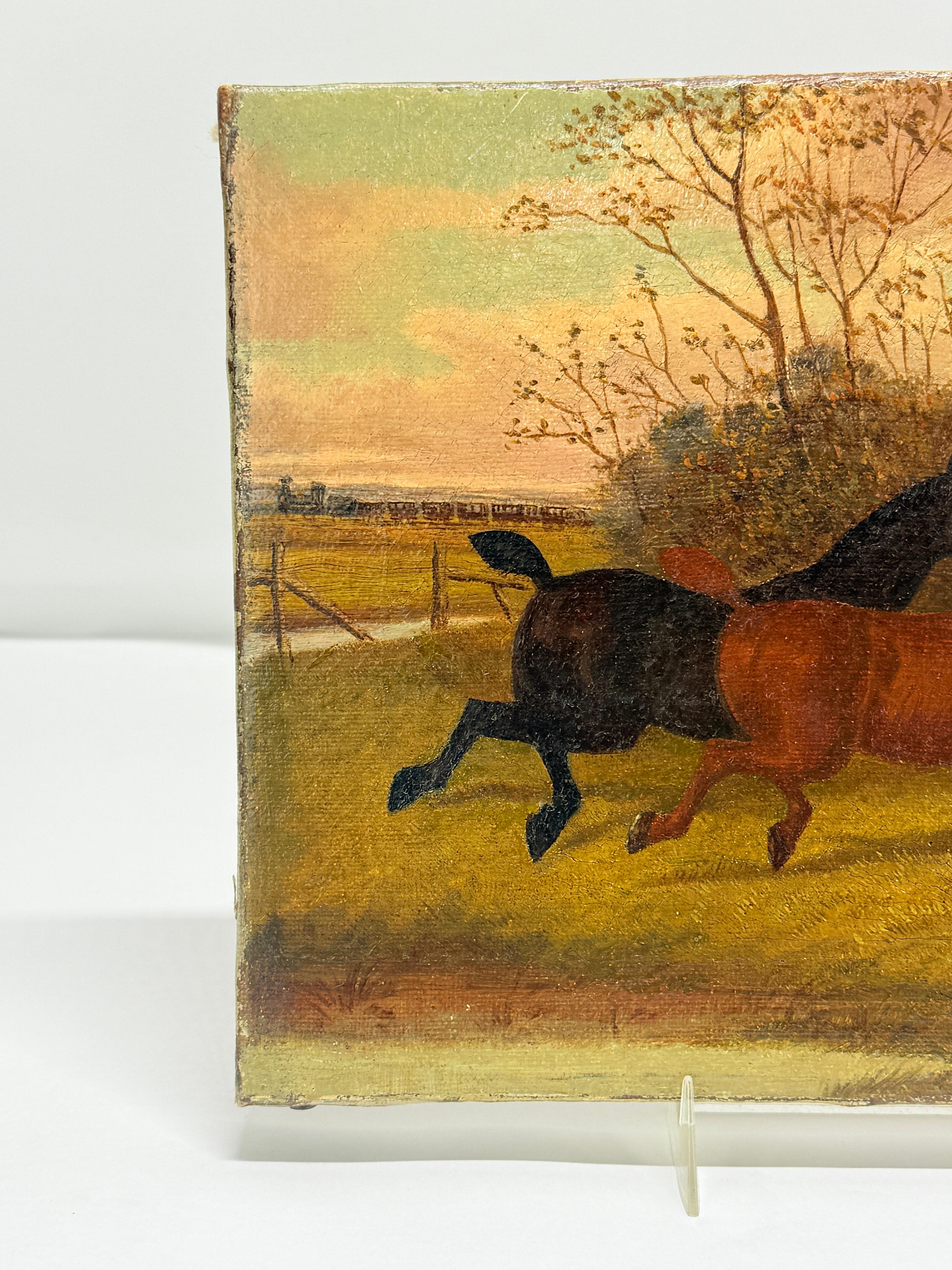 Albert Clark (Américain, 1843-1928) - Deux chevaux au jeu Bon état - En vente à Atlanta, GA