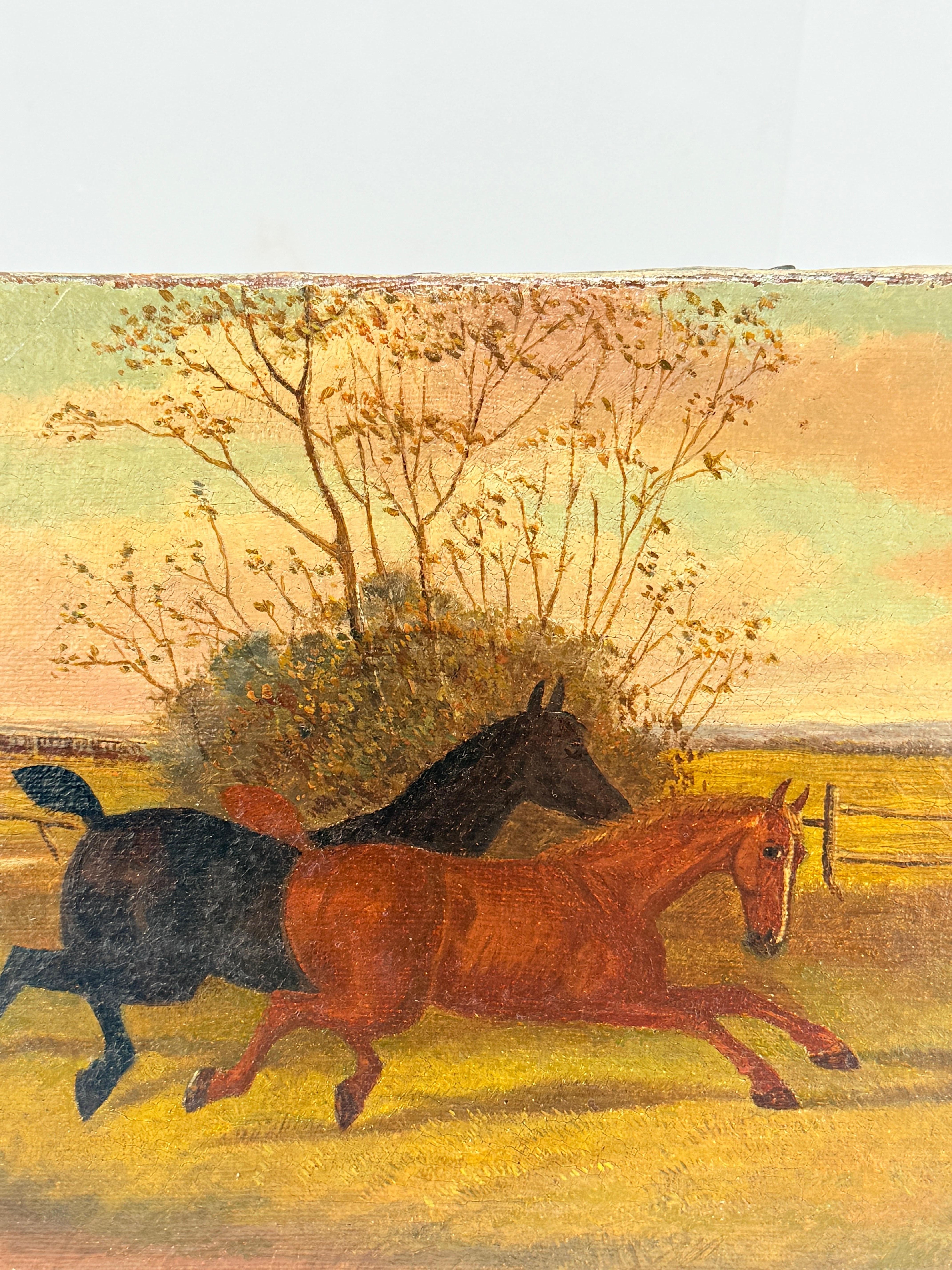 XIXe siècle Albert Clark (Américain, 1843-1928) - Deux chevaux au jeu en vente