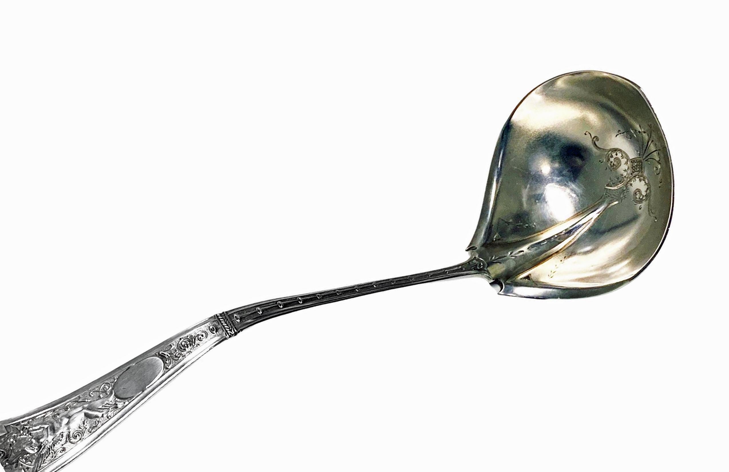 American sterling silver soup or punch Ladle Albert Coles C.1878. Sterling silver, Albert Coles, NY Sterling marks as well as the 1878 