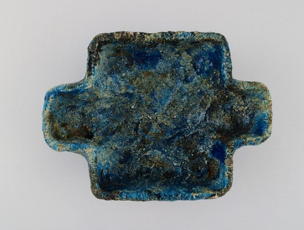 Late 20th Century Albert Dahan for Vallauris, Unique Lidded Box in Glazed Stoneware, Ca 1970 For Sale