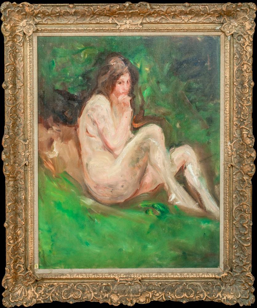 Nude In A Forest, 19th Century 

by Count Albert de Belleroche (1864-1944) 

Large 19th Century Impressionist nude of a woman in a woodland, oil on. canvas by Albert de Belleroche. Excellent quality and condition example of the French painters work,