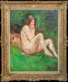 Antique Nude In A Forest, 19th Century   by Count Albert de Belleroche (1864-1944)  