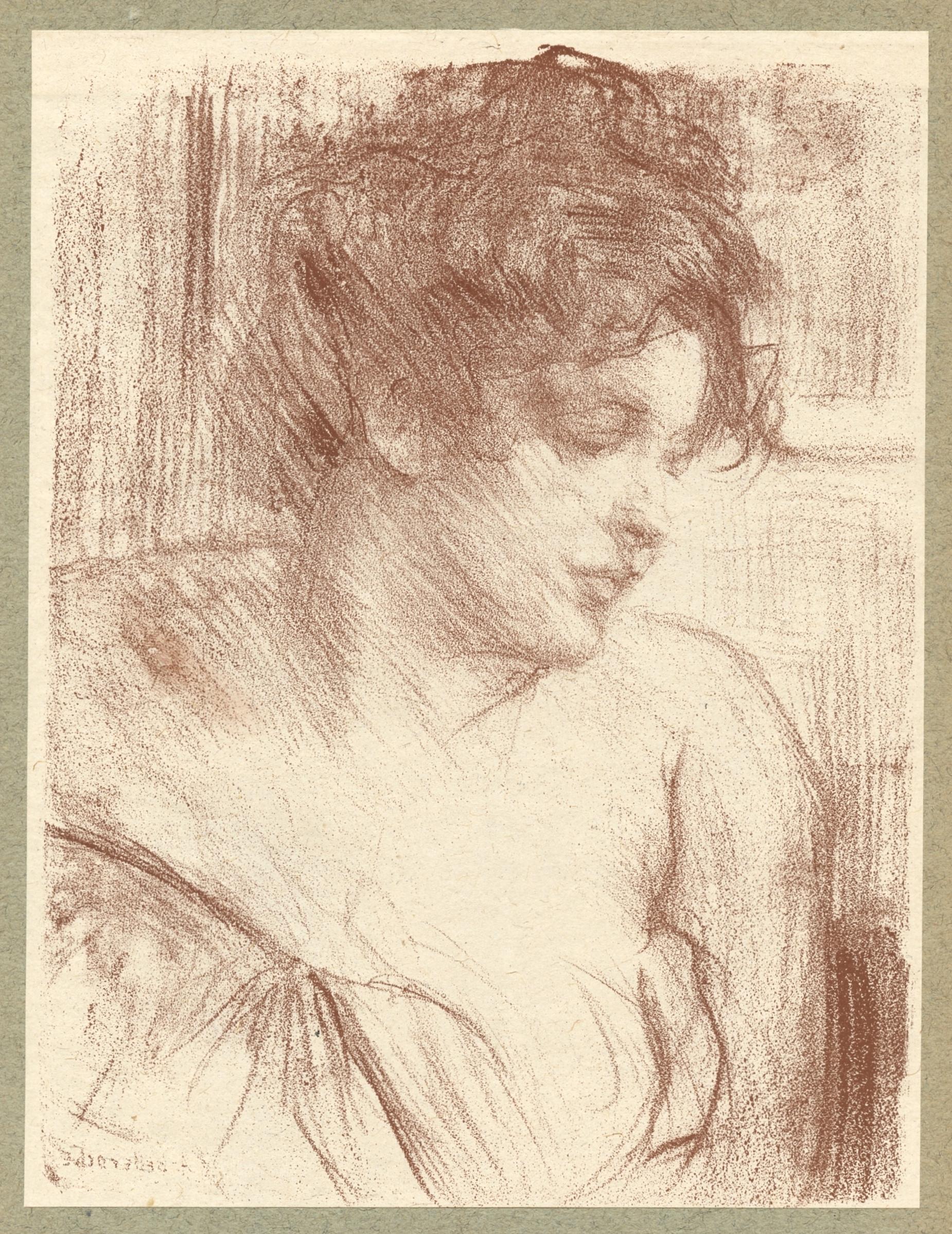 "Etude" litografía original - Print de Albert de Belleroche