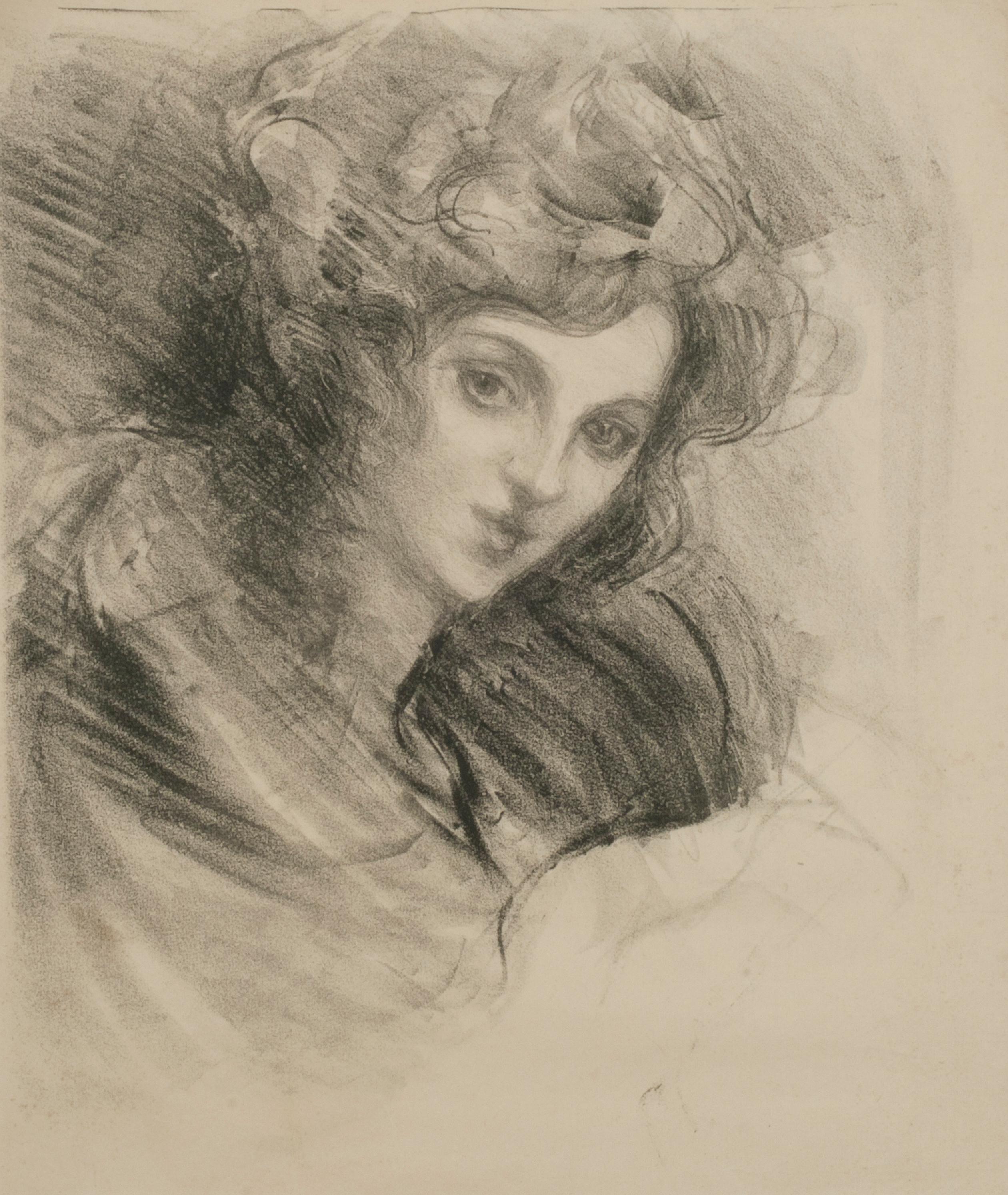 Portrait Print Albert de Belleroche - Mademoiselle Sablon