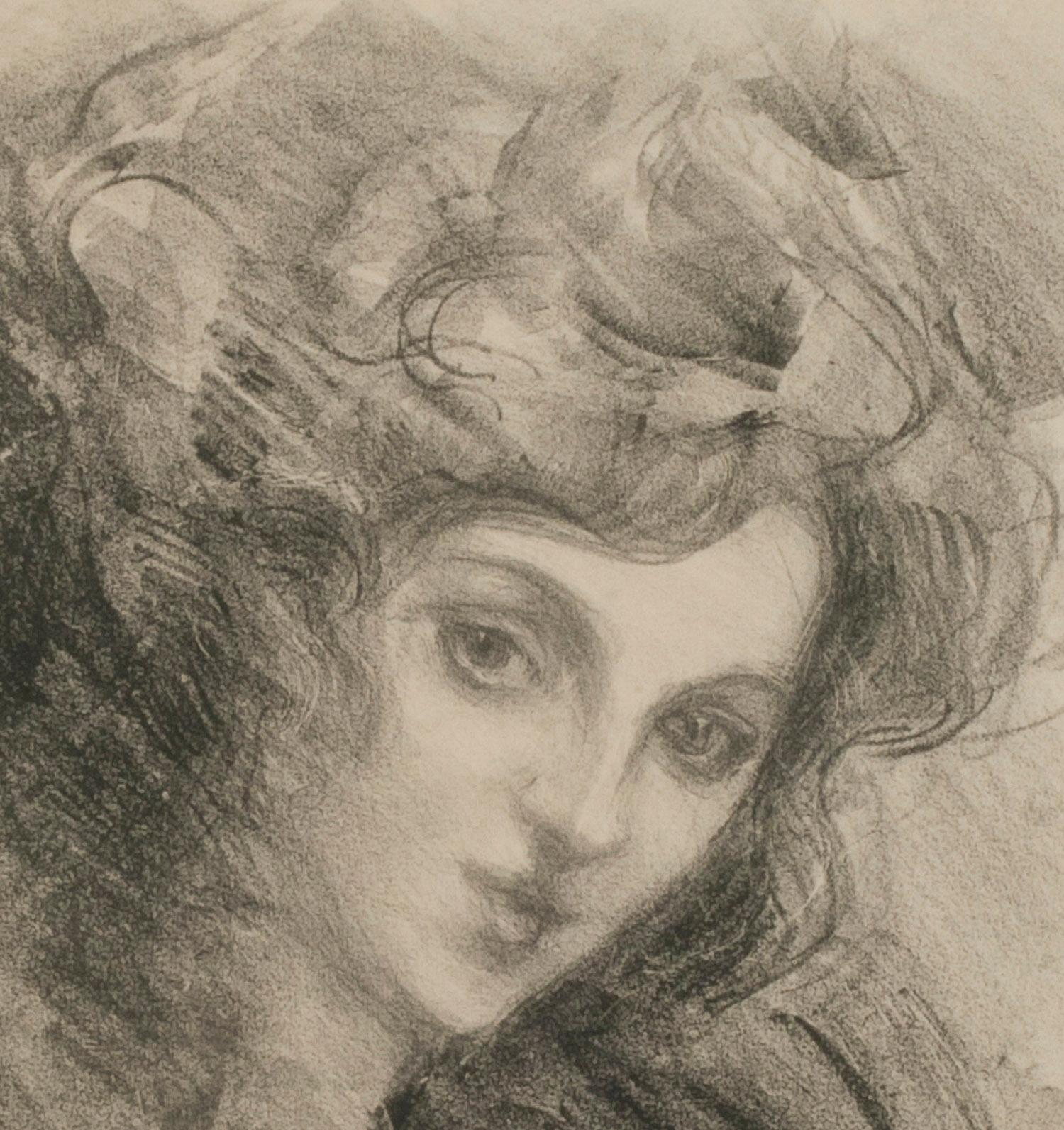 Mlle Sablon, musical actress - Impressionist Print by Albert de Belleroche