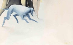 Untitled - Surrealist Scene - Painting by Albert Debois - 1975