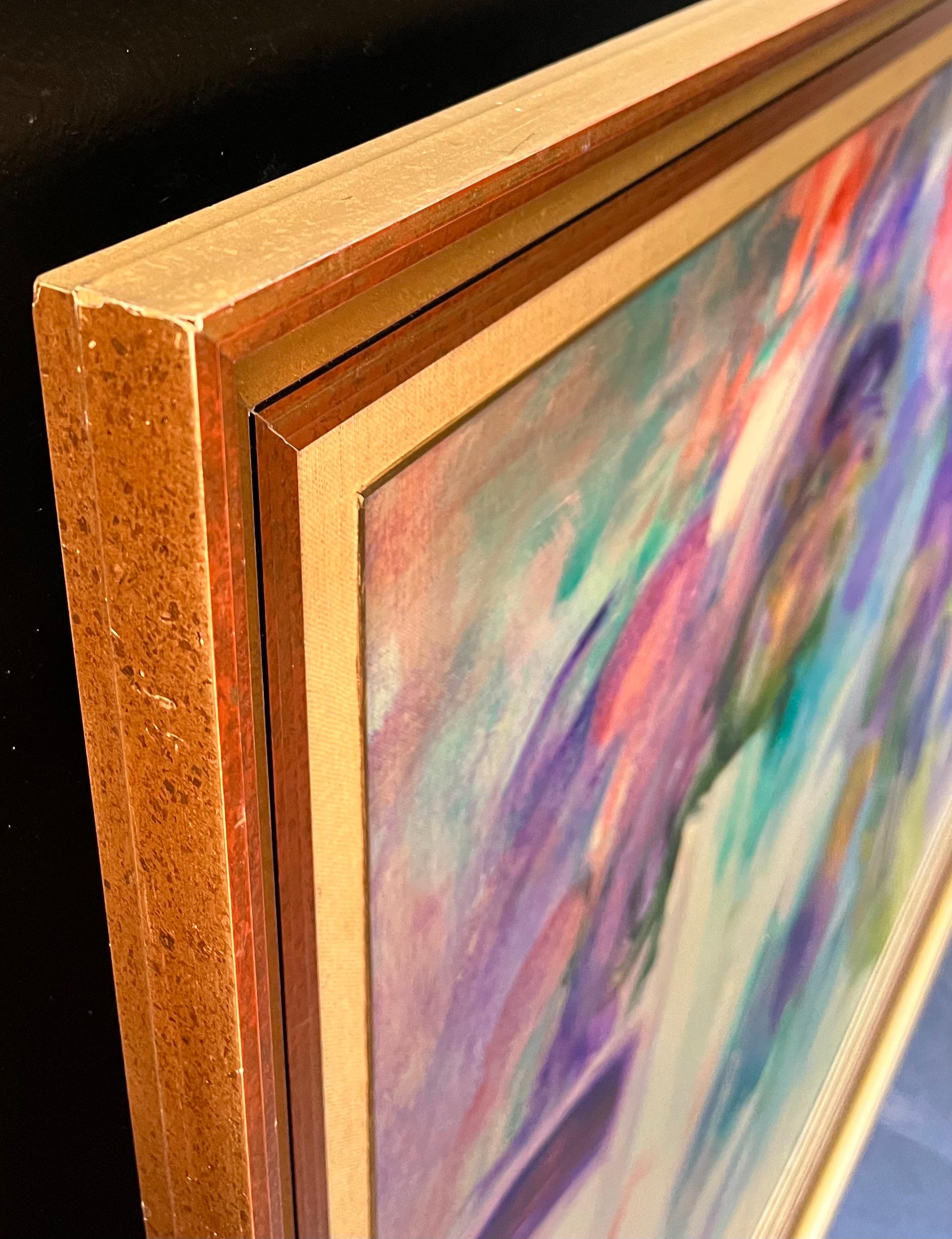 Abstract Composition by Albert Deman - Oil on Canvas - 97x130 cm For Sale 8