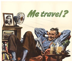 Originale "Io viaggio?  non quest'estate  Poster vintage di Vacation At Home  1945