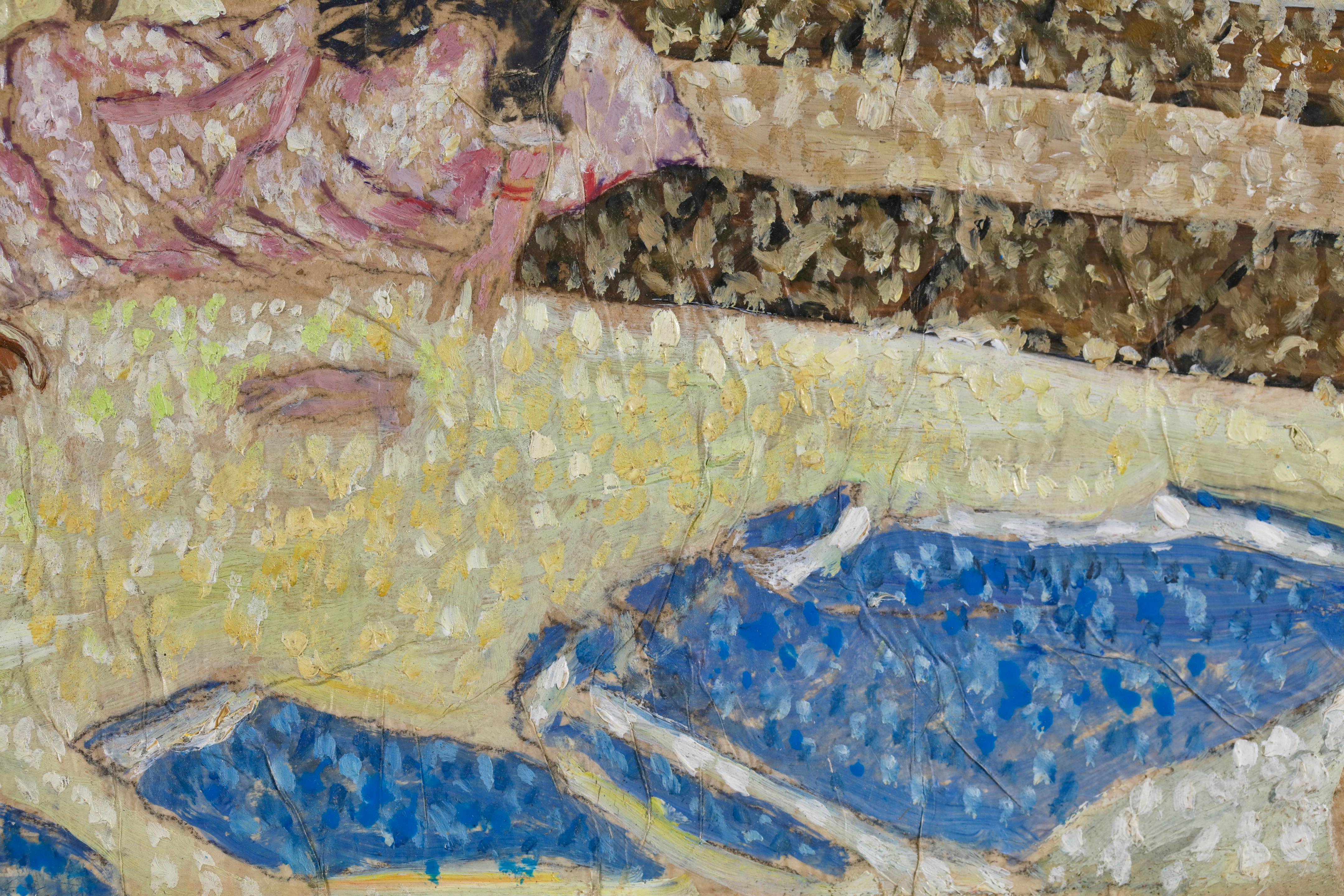 Picnic sulla Senna - Olio figurativo impressionista di Albert Dubois-Pillet in vendita 6