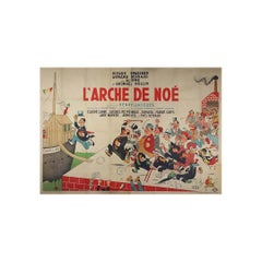 Original 1946 French cinema poster illustrated by Albert Dubout - L'arche de Noé