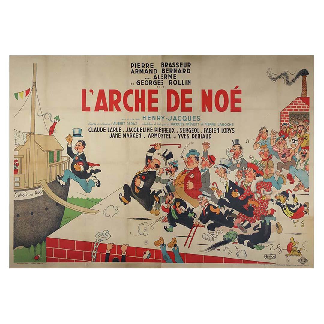 Original 1946 French cinema poster illustrated by Albert Dubout - L'arche de Noé