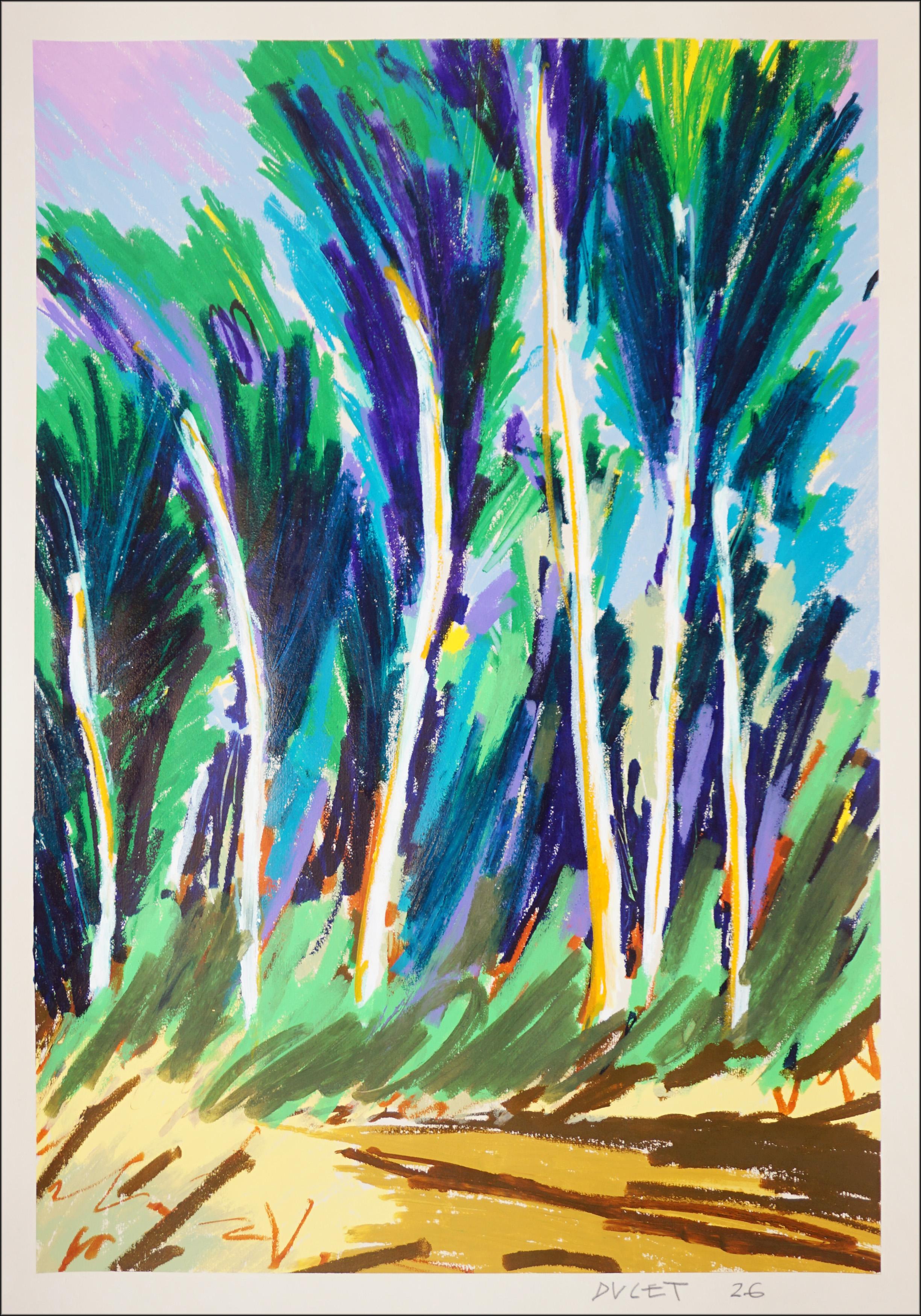 Albert Ducet Landscape Painting - Eucalyptus Forest Tree, Expressionist Landscape, Modern Gestual, Earth Tones