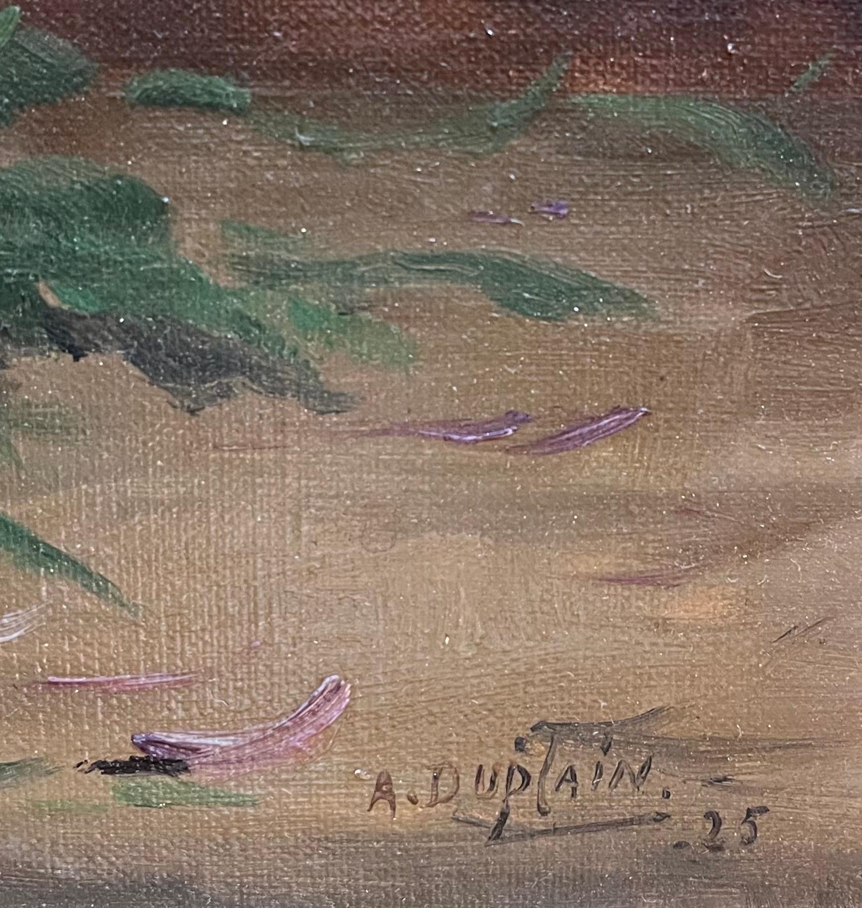 Blumen in einer großen Vase von Albert Duplain - Öl auf Leinwand 62x74 cm im Angebot 1