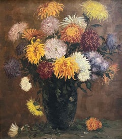 Fleurs dans un grand vase d'Albert Duplain - Huile sur toile 62x74 cm
