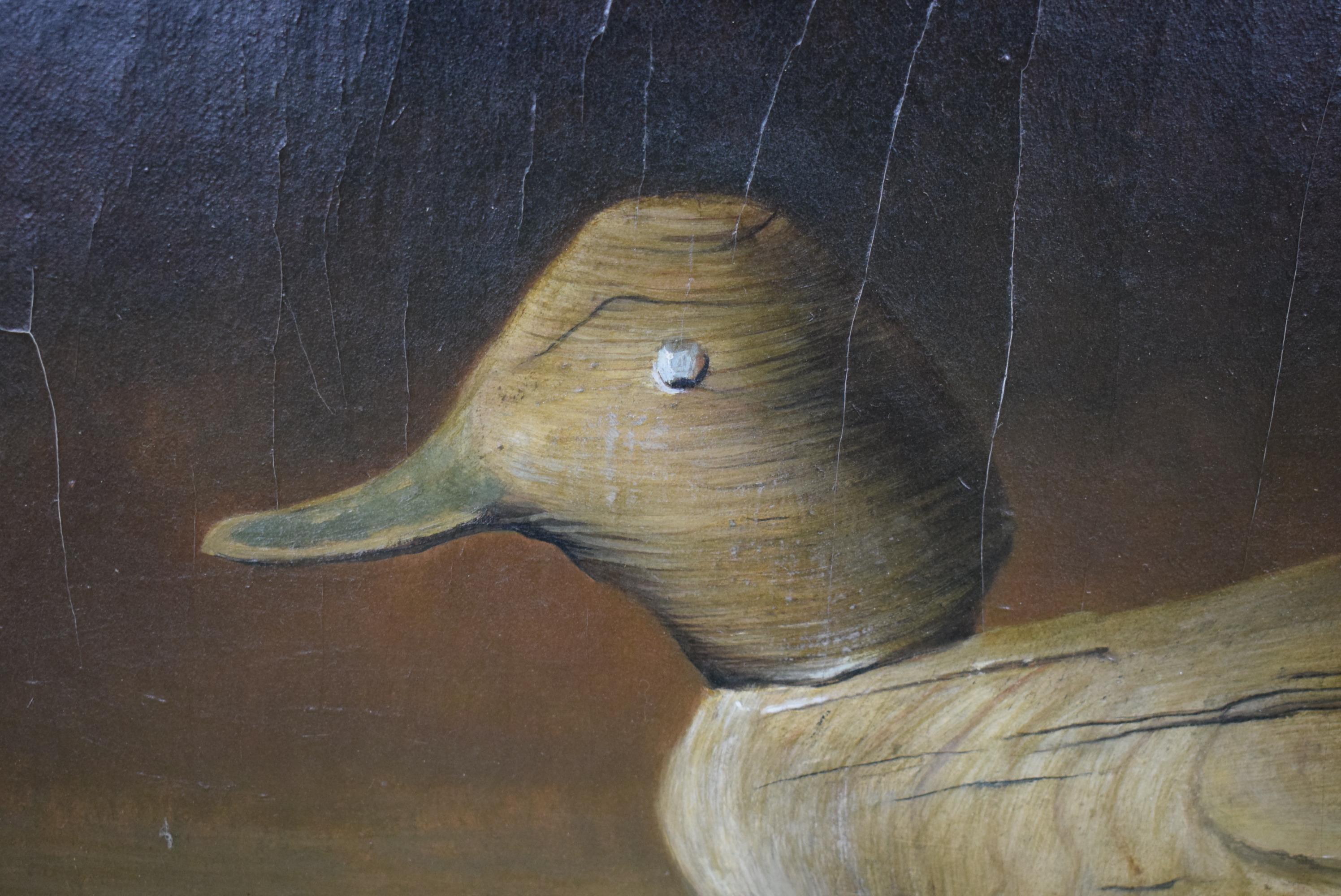 « Golden Eye Decoy », huile sur lin d'Albert Edward Sandecki (Américain, né en 1935) en vente 2