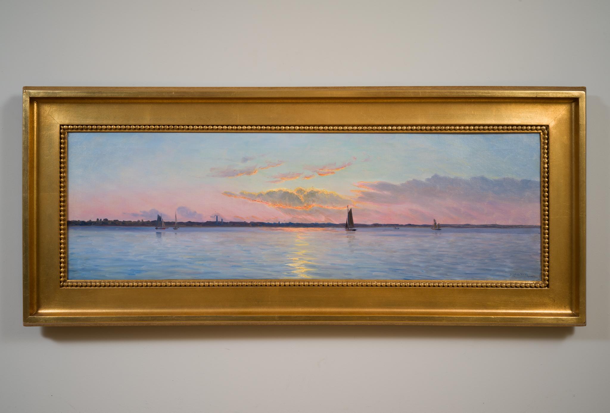 Sonnenuntergang vor der Küste von Hellerup, Dänemark im Angebot 2