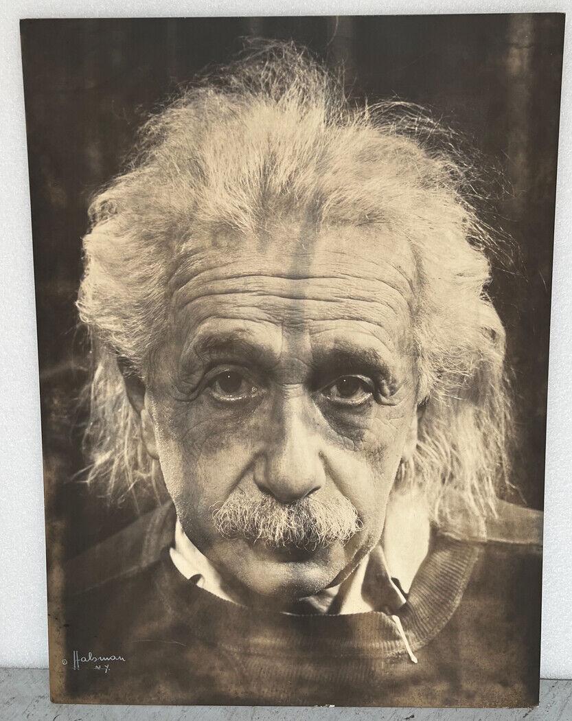 Photographie d'art Albert Einstein de Philippe Halsman, estampillée  État moyen - En vente à Gardena, CA