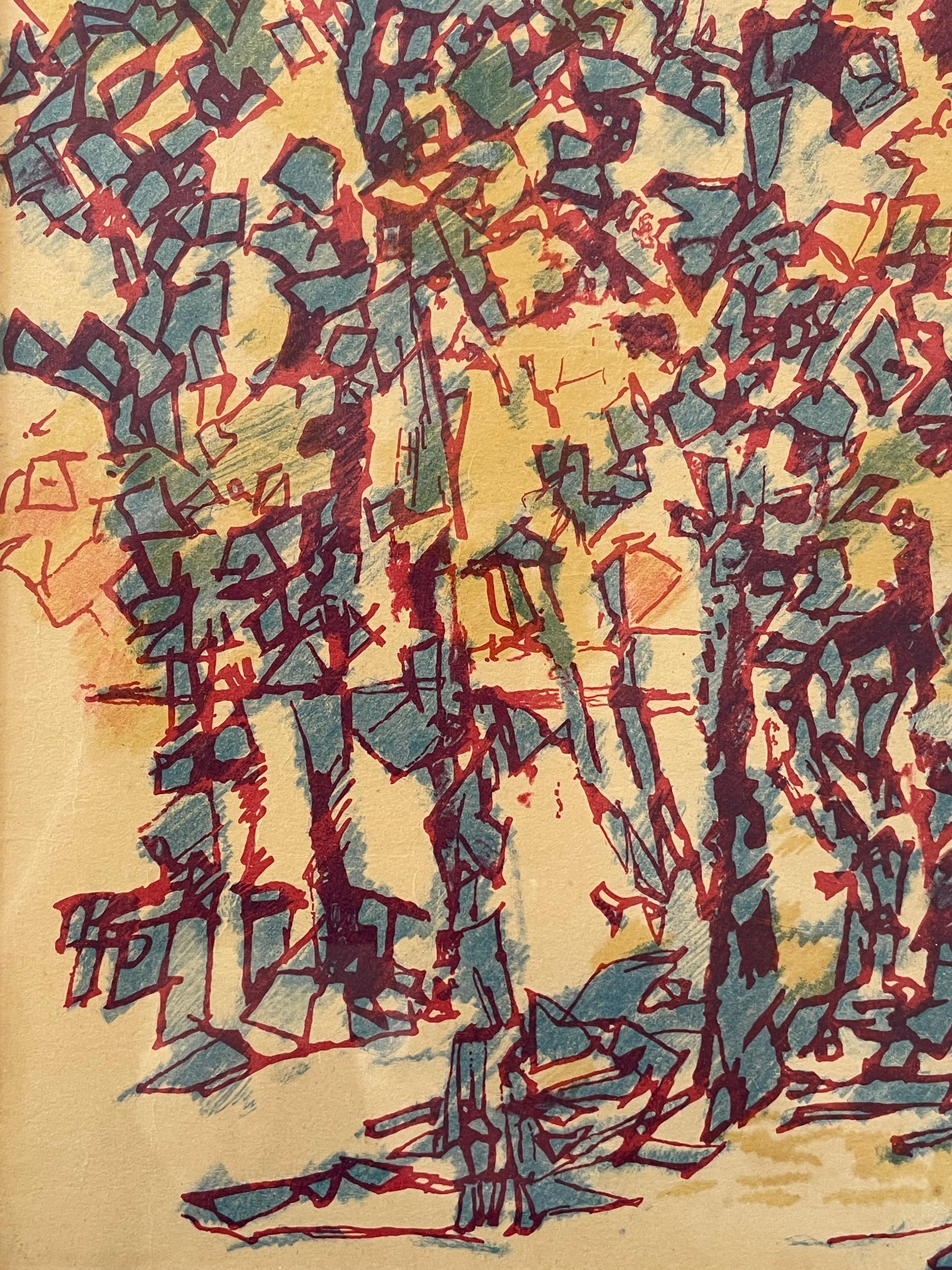 Albert Elmstedt (1895-1976) Jahrgang Mitte des Jahrhunderts expressionistische abstrakte Zeichnung (Moderne der Mitte des Jahrhunderts) im Angebot