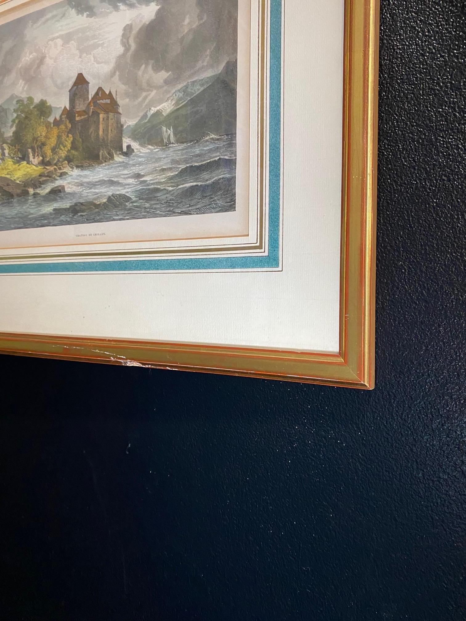 Grabado de Albert Emil Kirchner Artista holandés nacido en 1813 y fallecido en 1885
He registrado 176 subastas. La más antigua fue en 1989 y la más reciente en 2022 
El tema del grabado es uno de los castillos más famosos de Suiza 