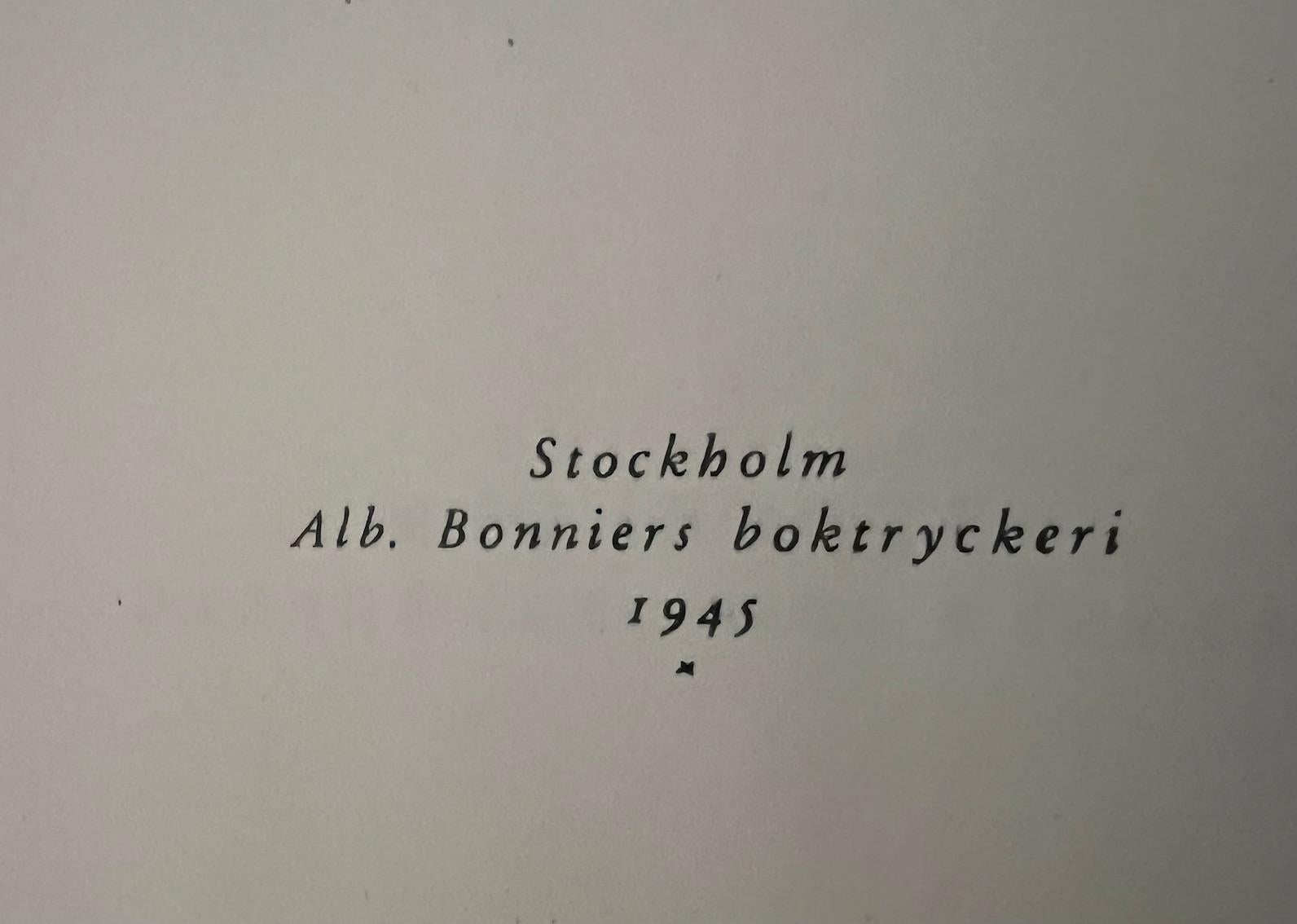 Cuir Ensemble de livres suédois en cuir et dorés Albert Engstrom, C. 1945 en vente